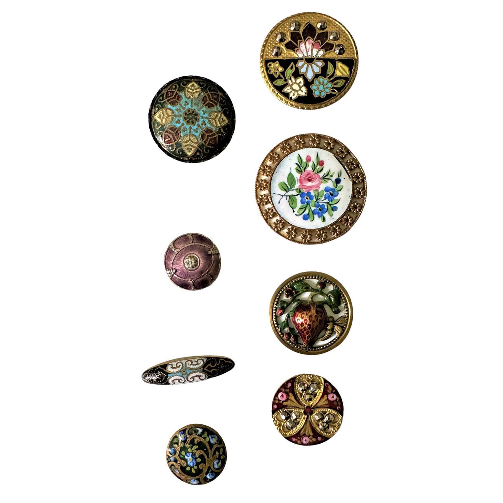 A Small Card of Assorted Division One Enamel Buttons (1 of 9)