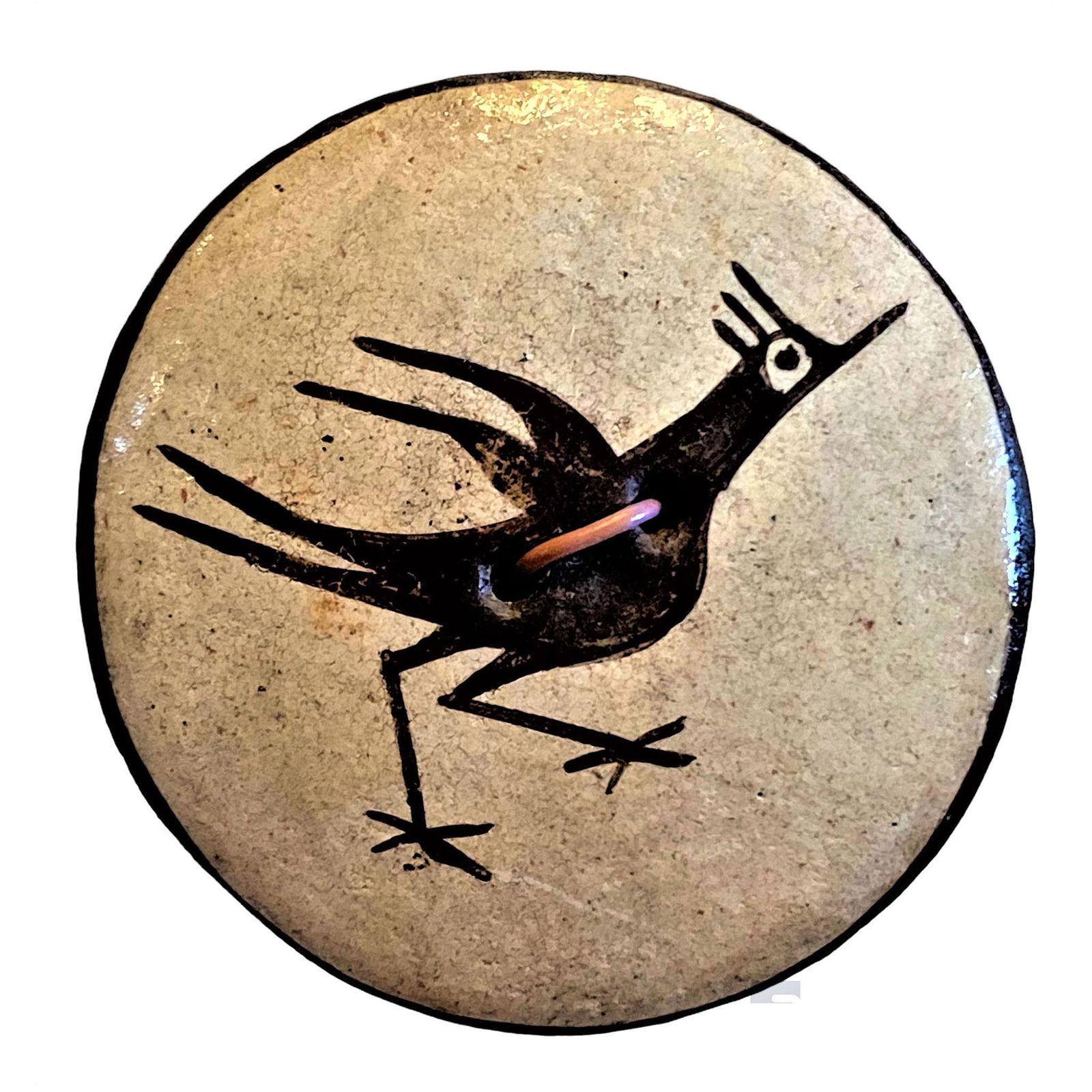 A Division Three Sew Thru Pottery Bird Button (1 of 2)