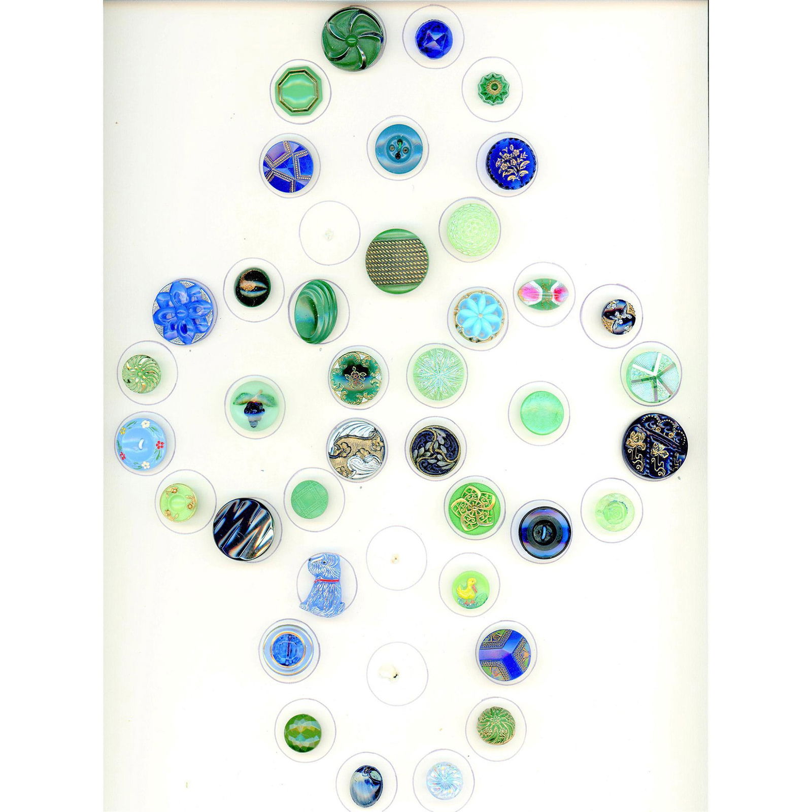 2 Cards of Division 1 & 3 Assorted Material Buttons (1 of 4)