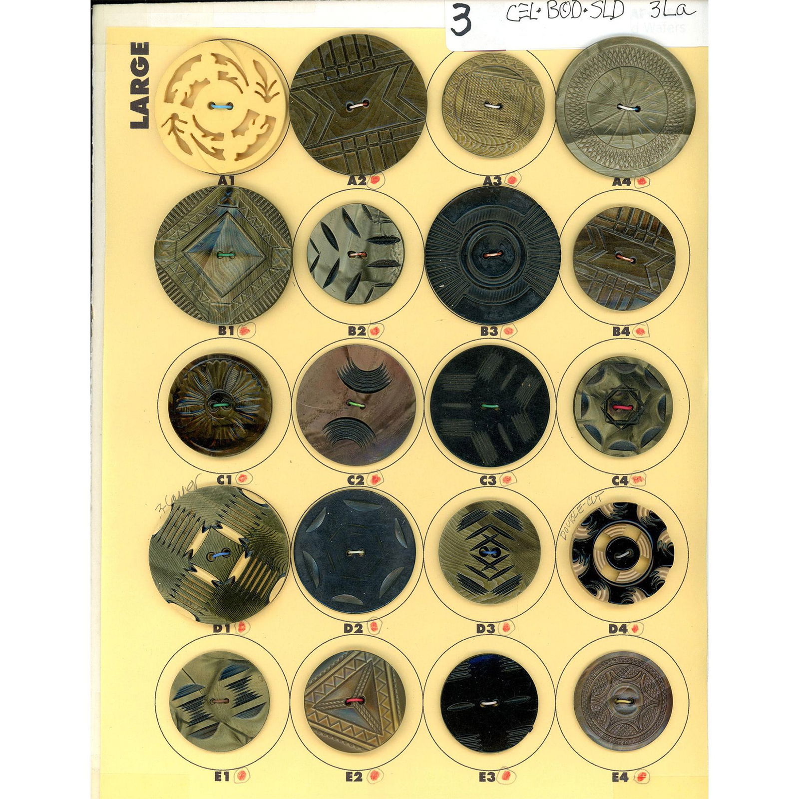 A Card of Celluloid Buttons (1 of 4)