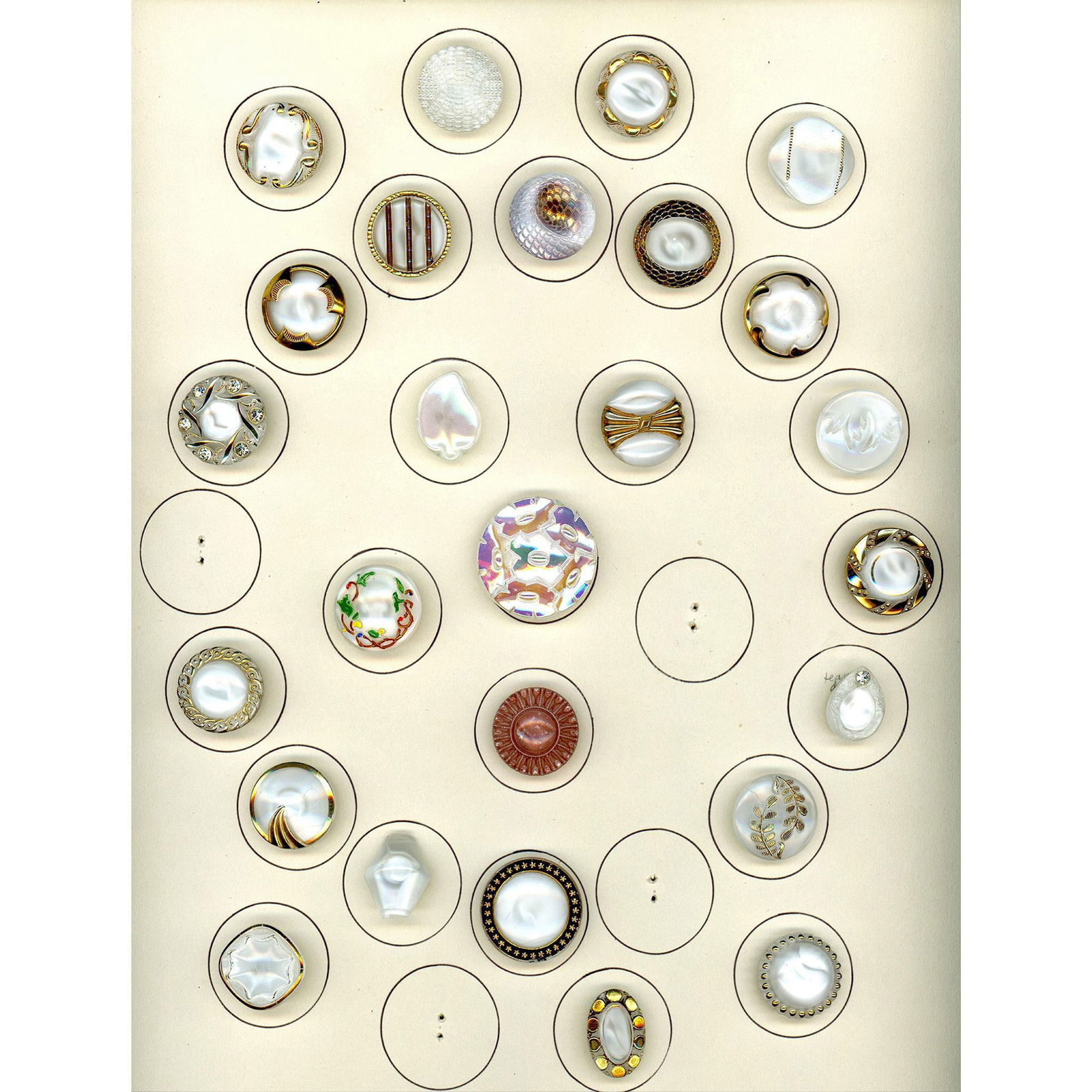 2 Cards of Division Three Glass Buttons (1 of 5)