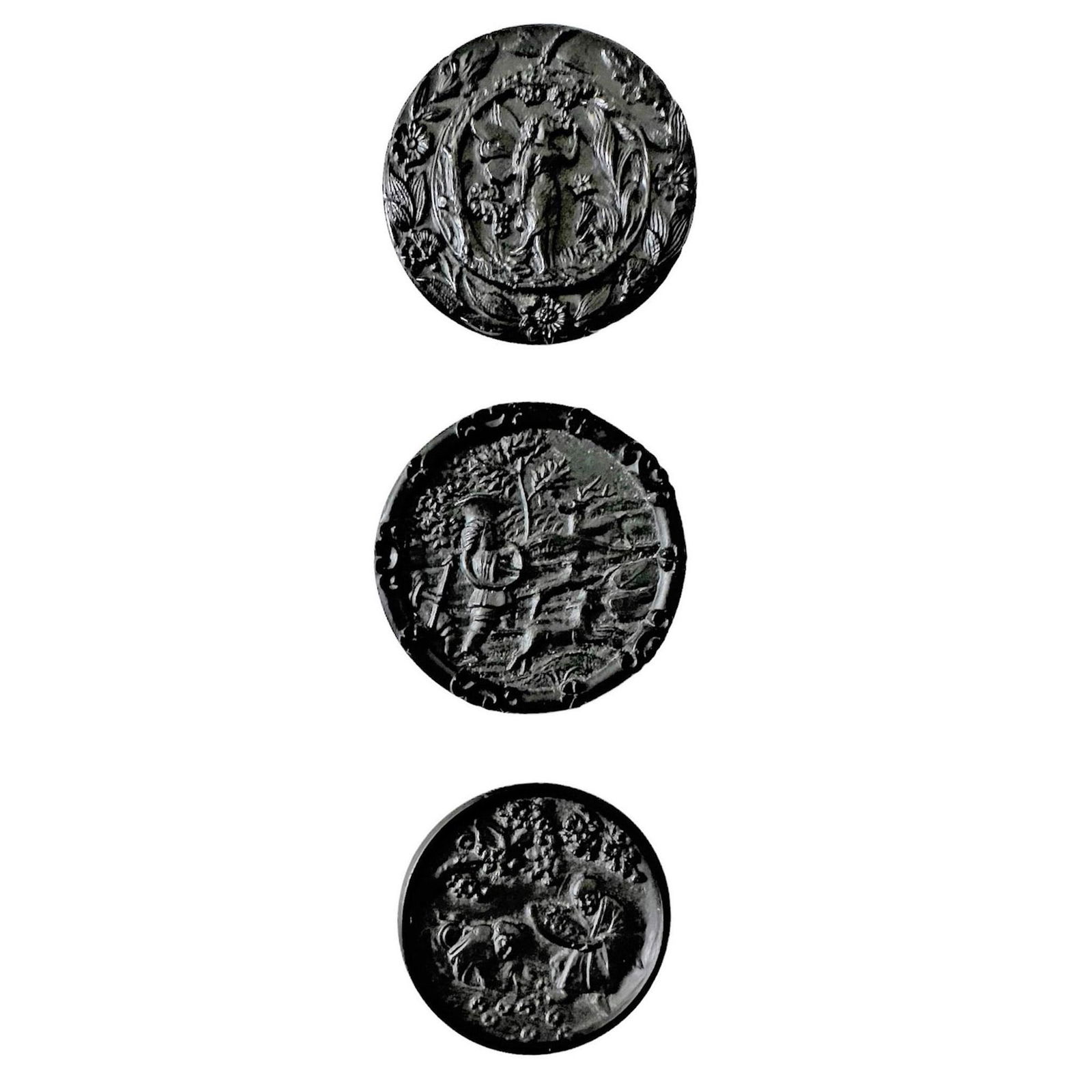 A Small Card of Division One Black Glass Buttons (1 of 5)