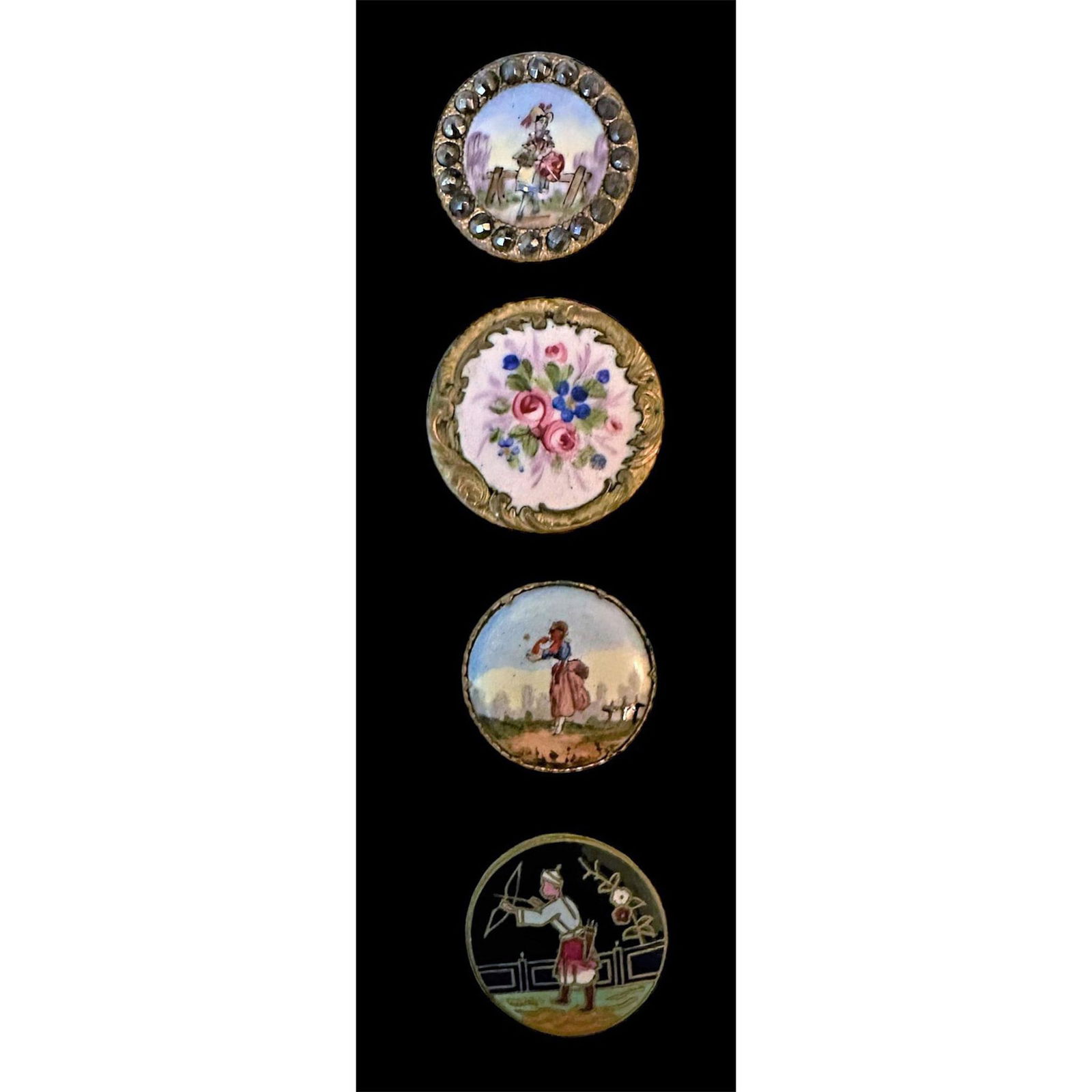 A Small Card of Division One Assorted Enamel Buttons (1 of 6)