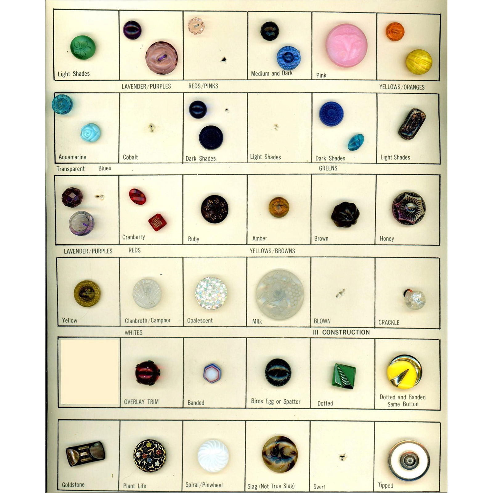 2 Cards of Division One & Three Glass Buttons (1 of 4)