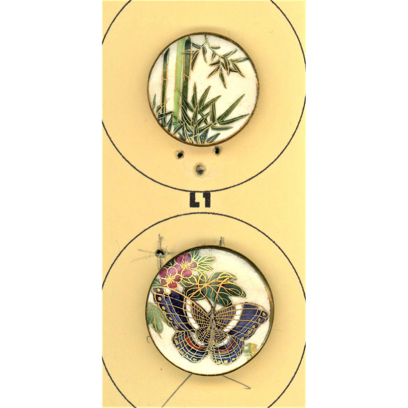 A Small Card of Division Three Japanese Buttons (1 of 4)