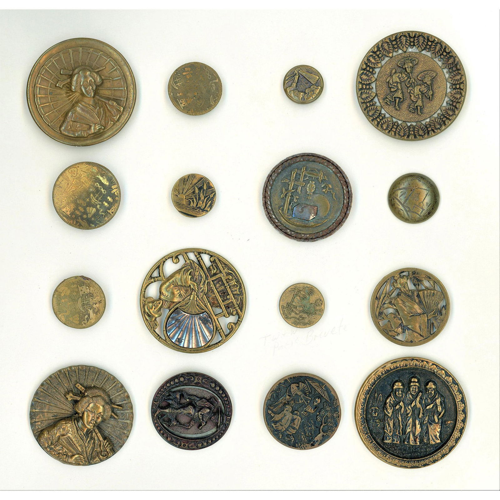 2 Cards of Div. 1 Asian Themed Buttons (1 of 6)