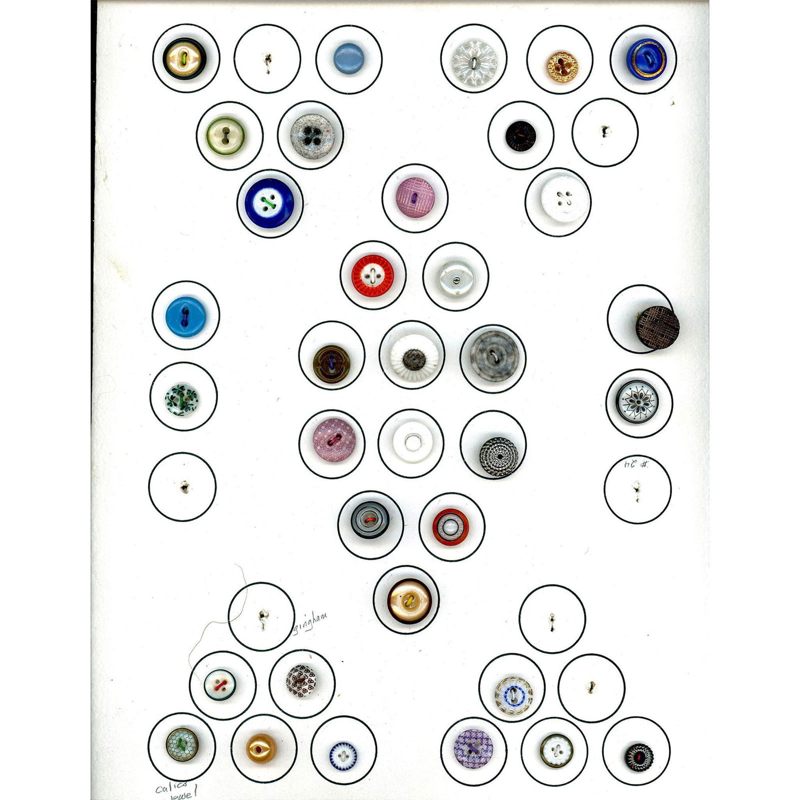 A Card of Division One Assorted China Buttons (1 of 3)