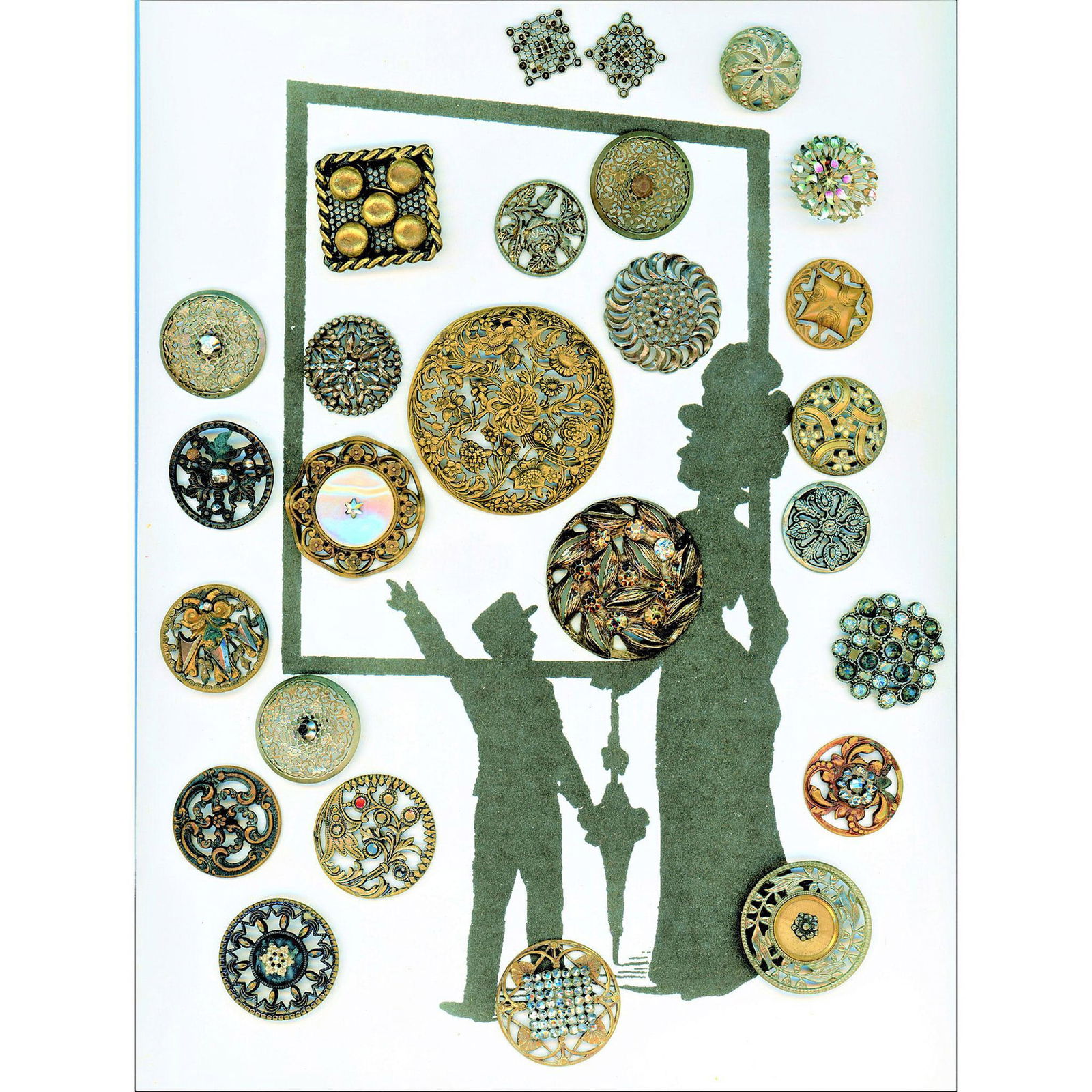 A Card of Division One Assorted Metal Buttons (1 of 6)