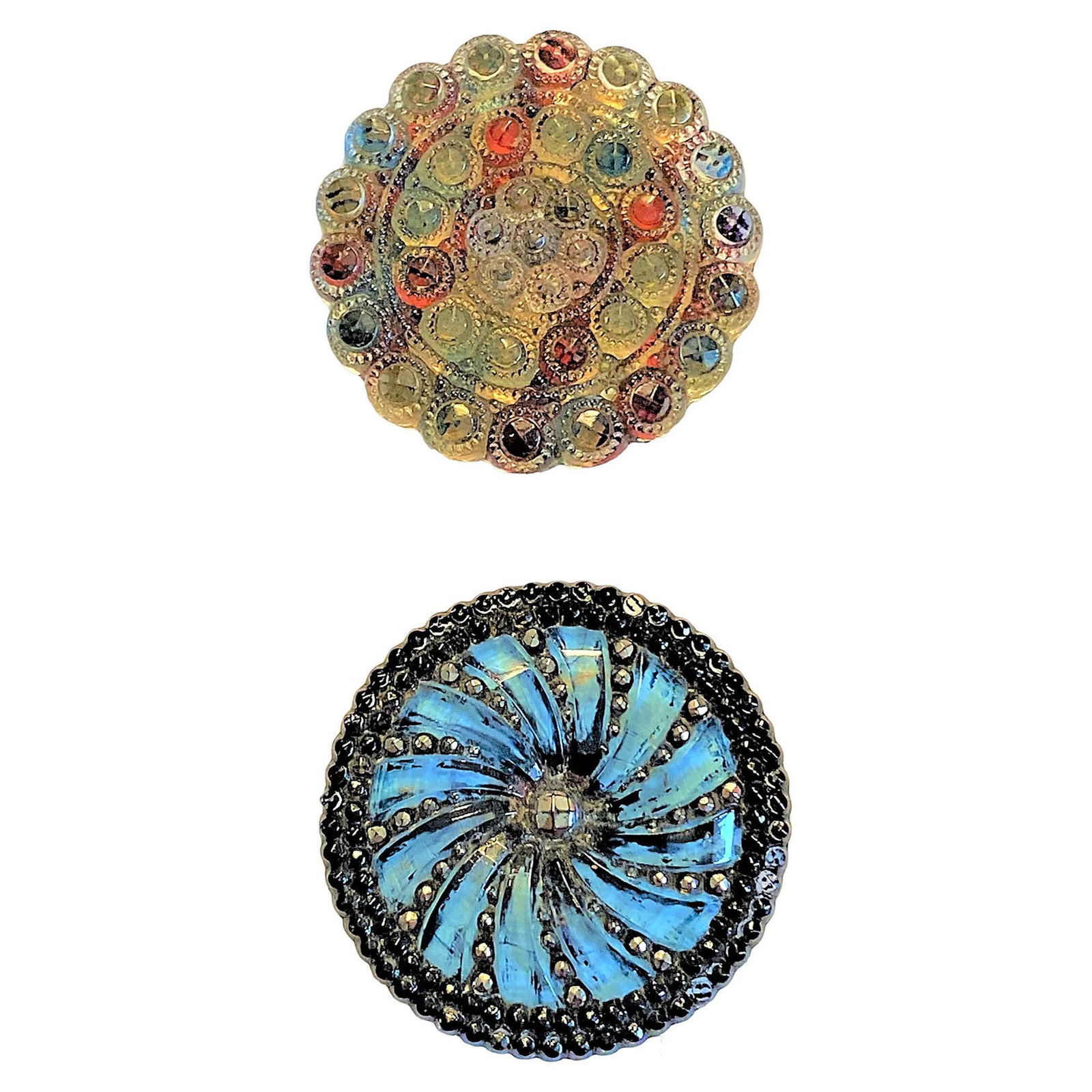 A Small Card of Division One Lacy Glass Buttons (1 of 4)