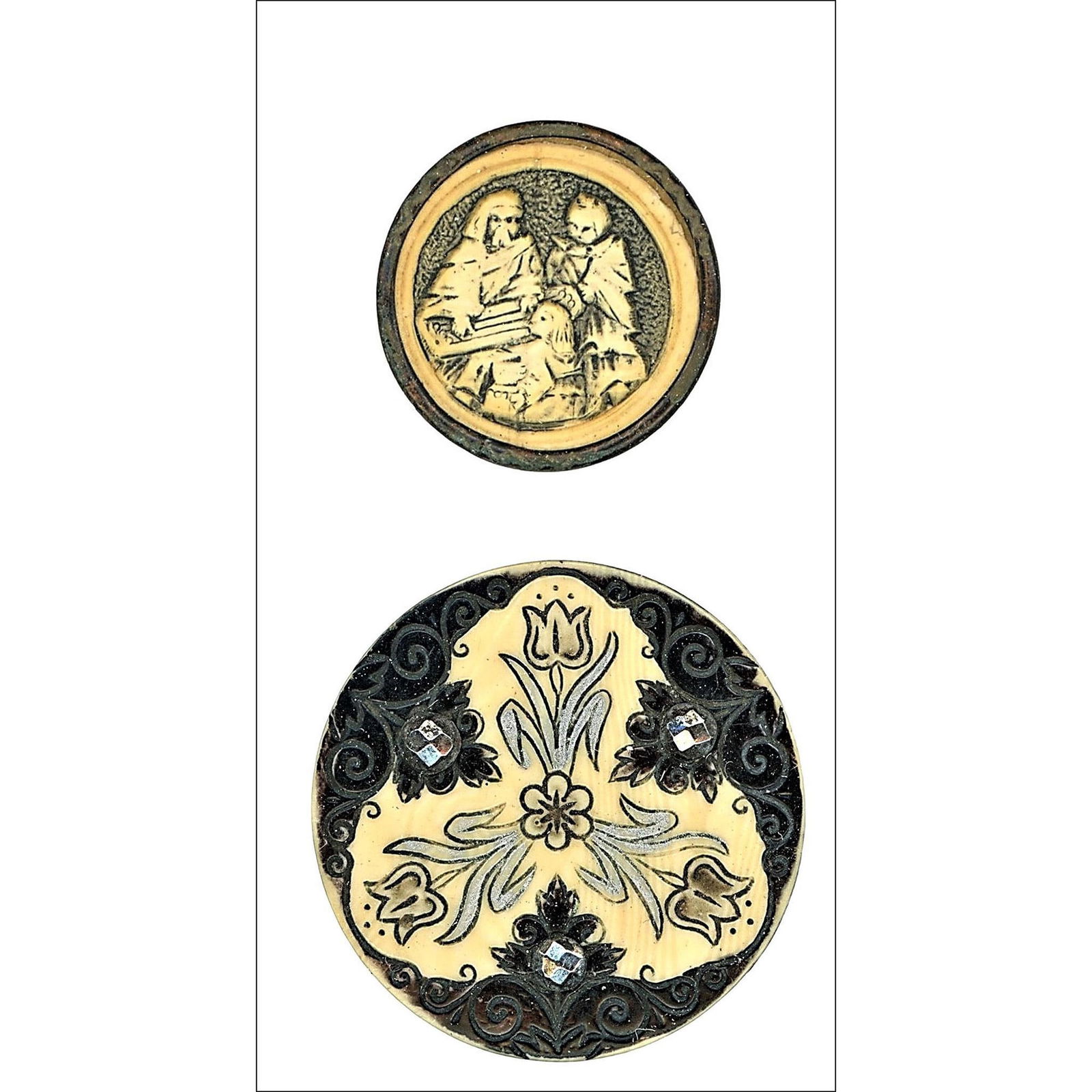 A Small Card of Division One Celluloid Buttons (1 of 4)