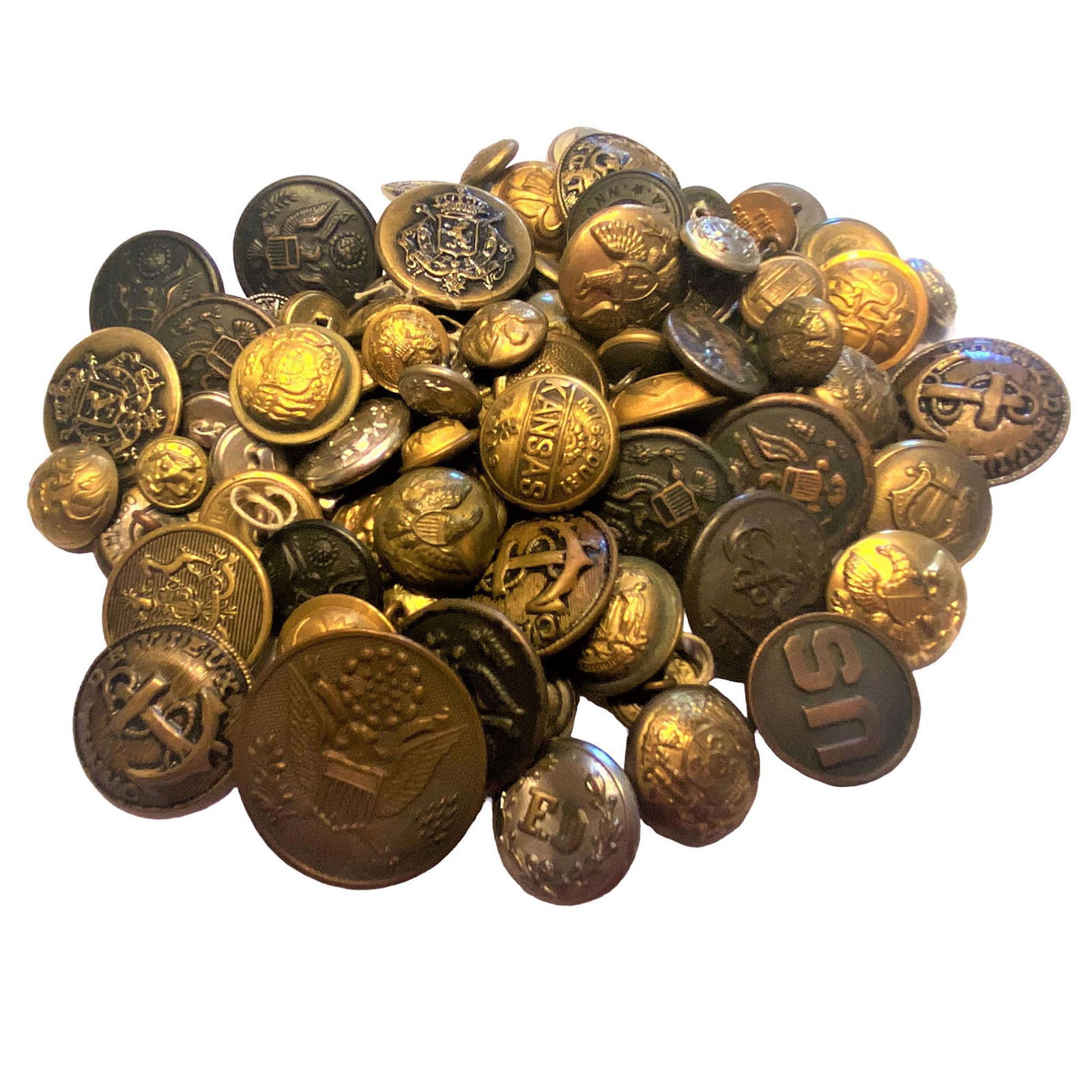 A Nice Bag Lot of Assorted Metal Buttons (1 of 5)