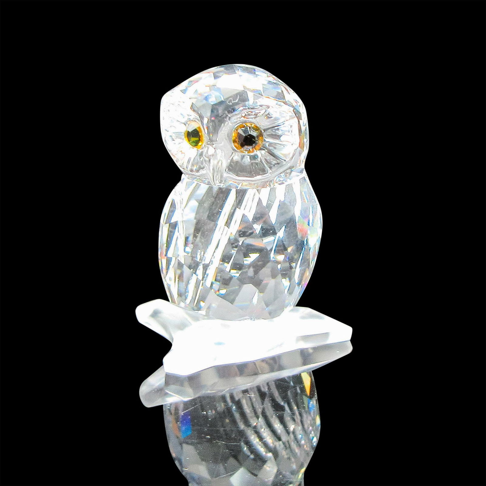Swarovski Crystal Figurine, Small Owl on Branch (1 of 4)