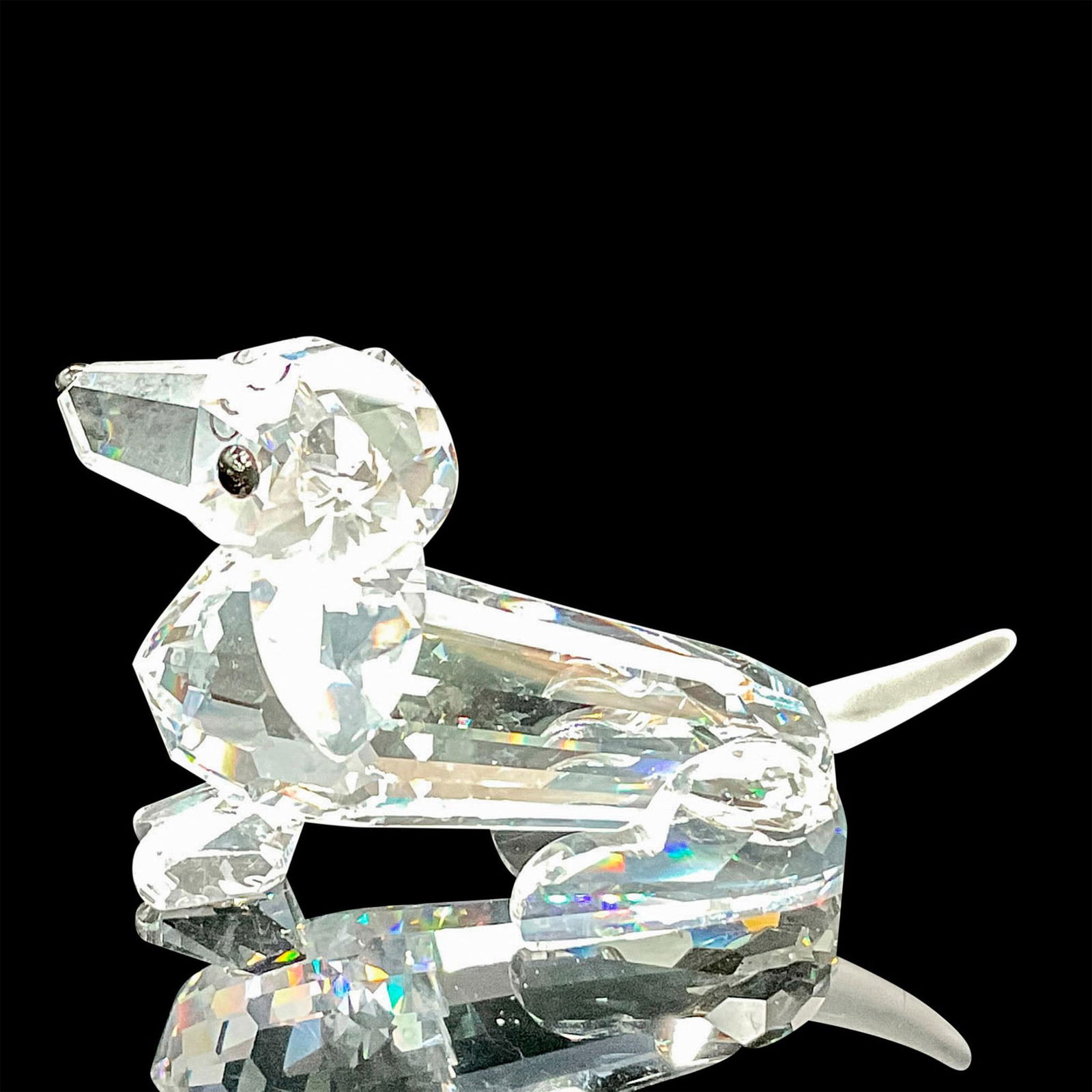 Swarovski Silver Crystal Figurine, Mini Dachshund (1 of 3)