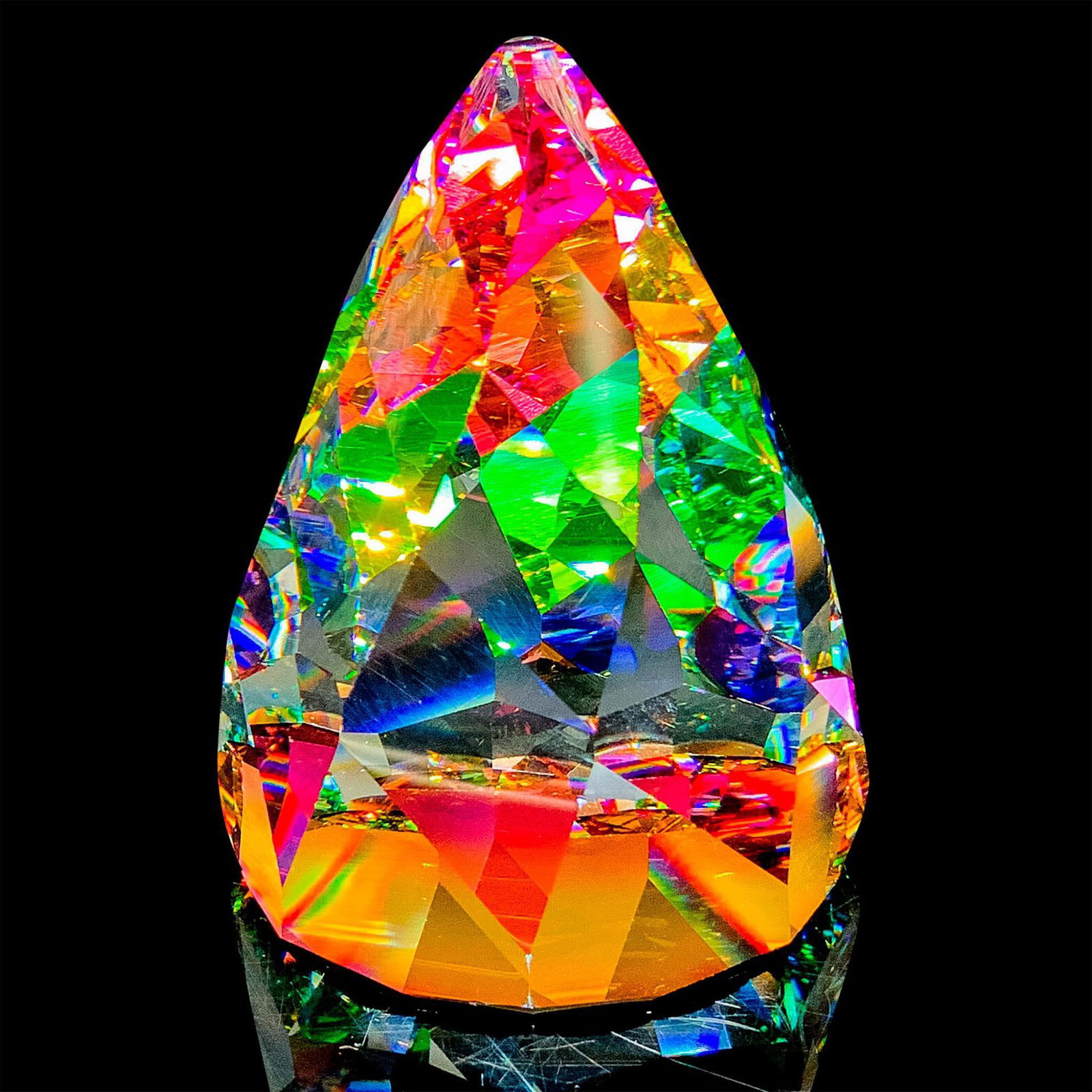 Swarovski Crystal Rainbow Cone Rio Paperweight (1 of 2)