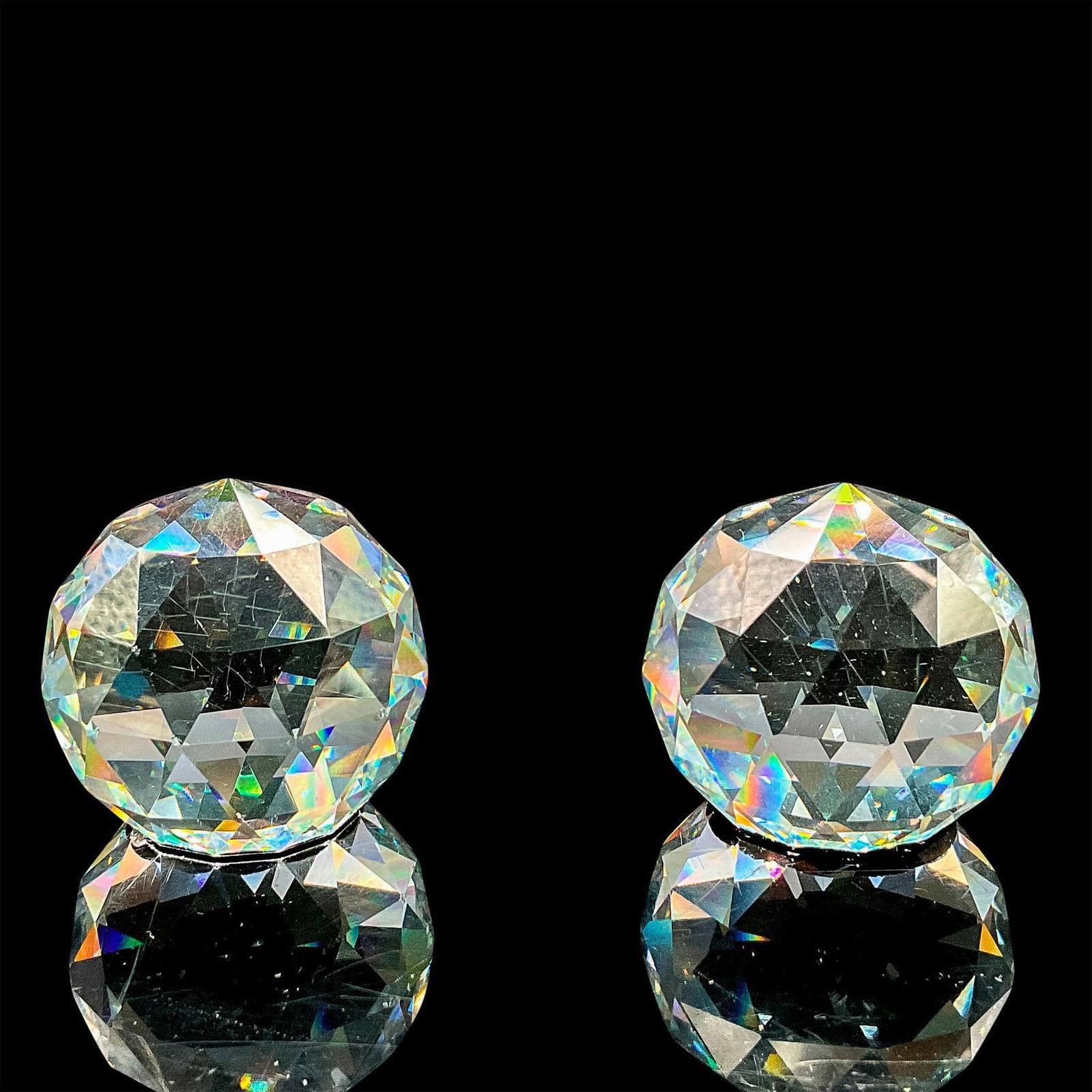 2pc Swarovski Crystal Prism Round Paperweights (1 of 3)