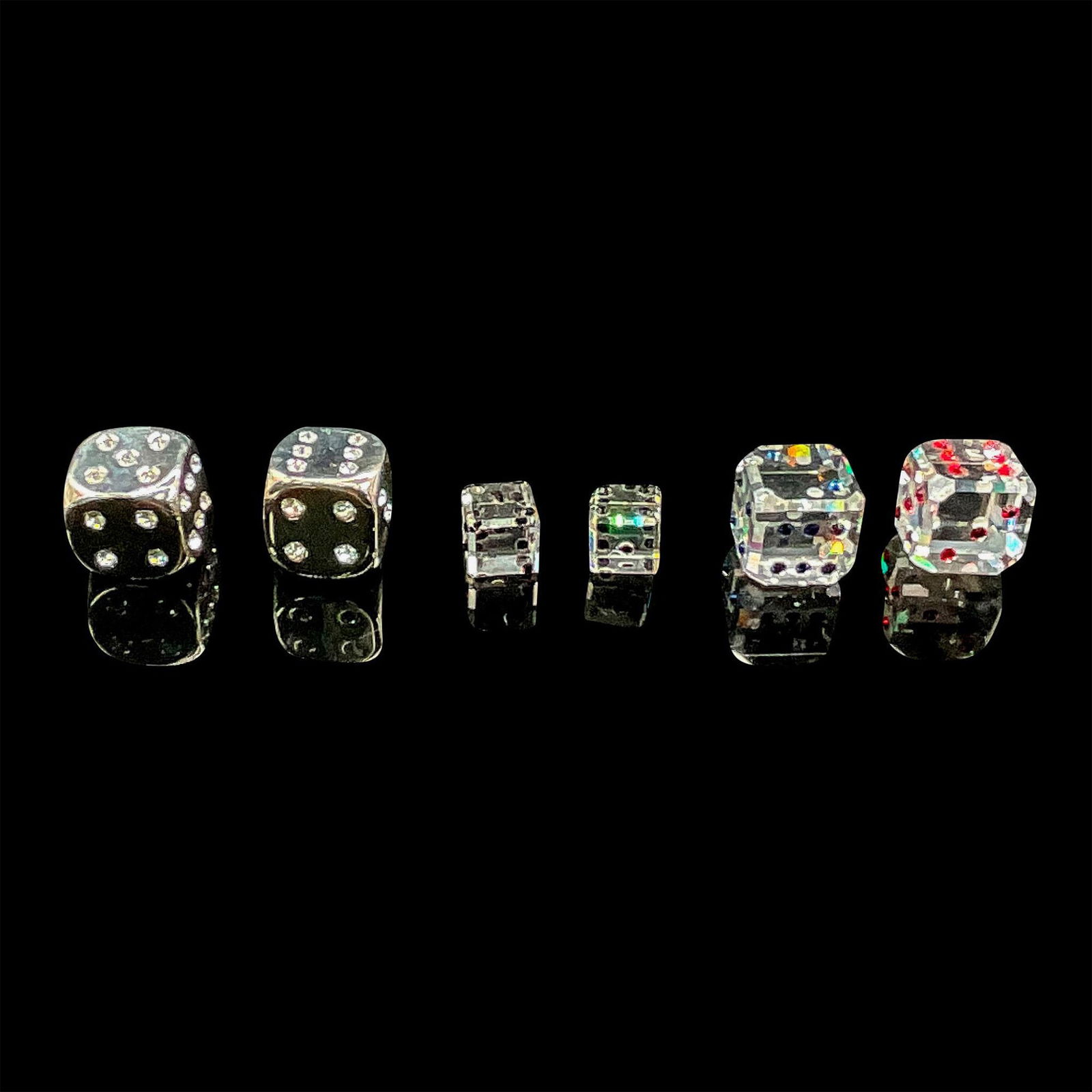 6pc Swarovski Crystal and Silver Dice (1 of 3)