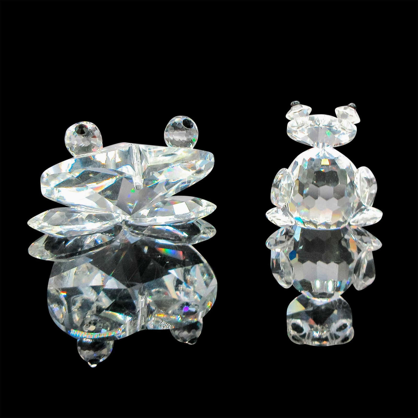 2pc Vintage Crystal Figurines, Frogs (1 of 3)