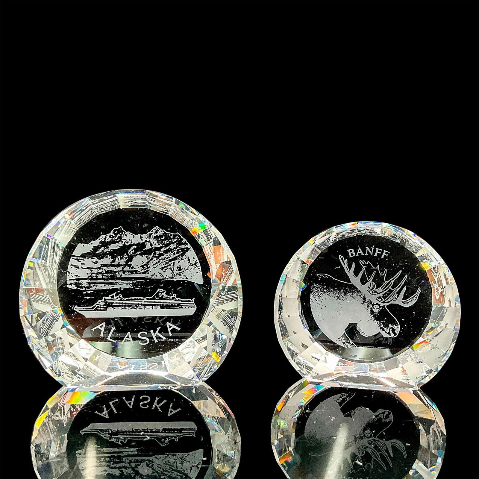 2pc Alaska Crystal Paperweights, 1 Swarovski (1 of 3)