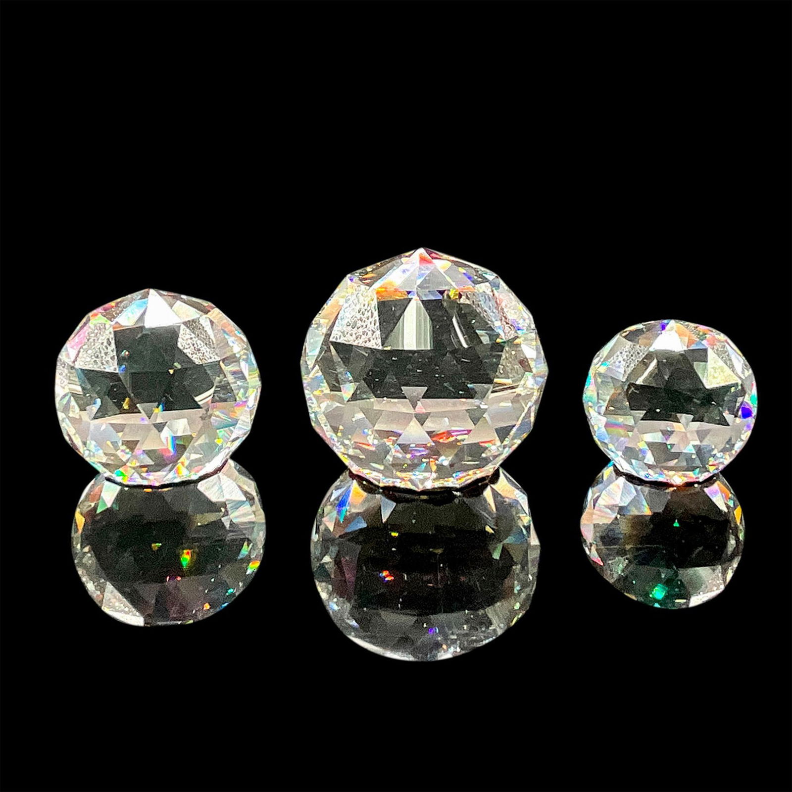 3pc Crystal Prism Round Paperweights (1 of 3)