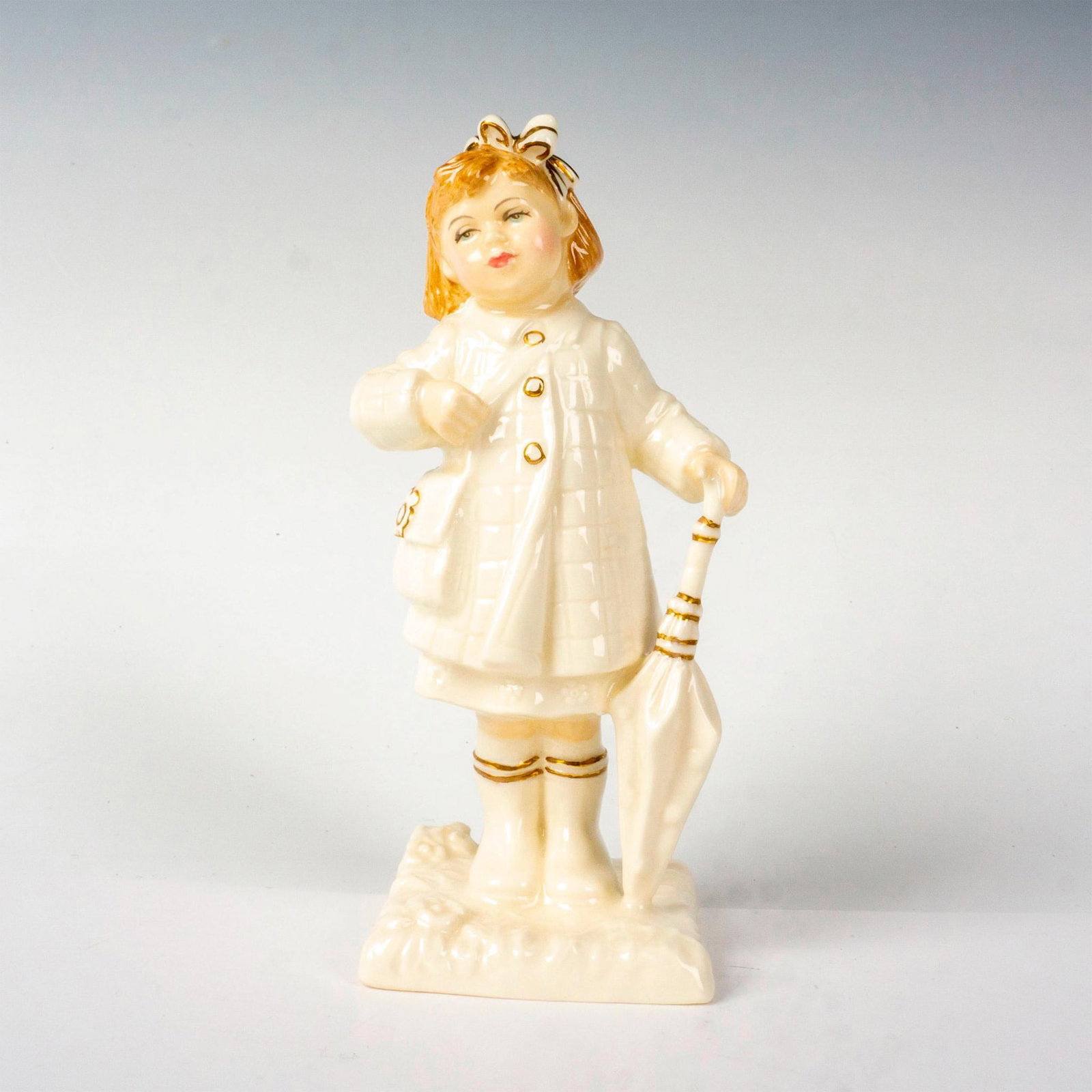 After The Rain - HN4226 - Royal Doulton Figurine: Limited edition; Ivory and Gold collection. Royal Doulton backstamp. Artist: Nada Pedley Issued: 1999 Dimensions: 6"H Edition Number: 300 Edition Size: 1500 Manufacturer: Royal Doulton