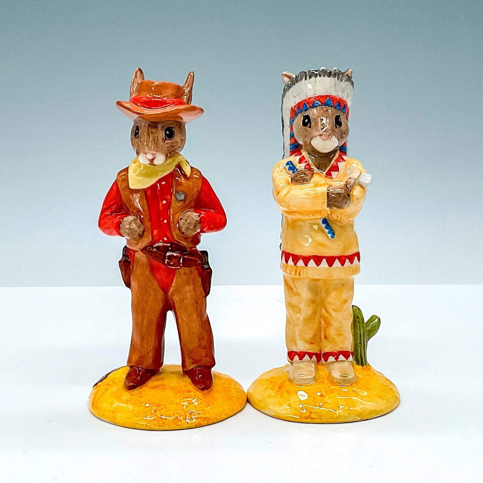 2pc Royal Doulton Bunnykins, Indian and Cowboy (1 of 3)