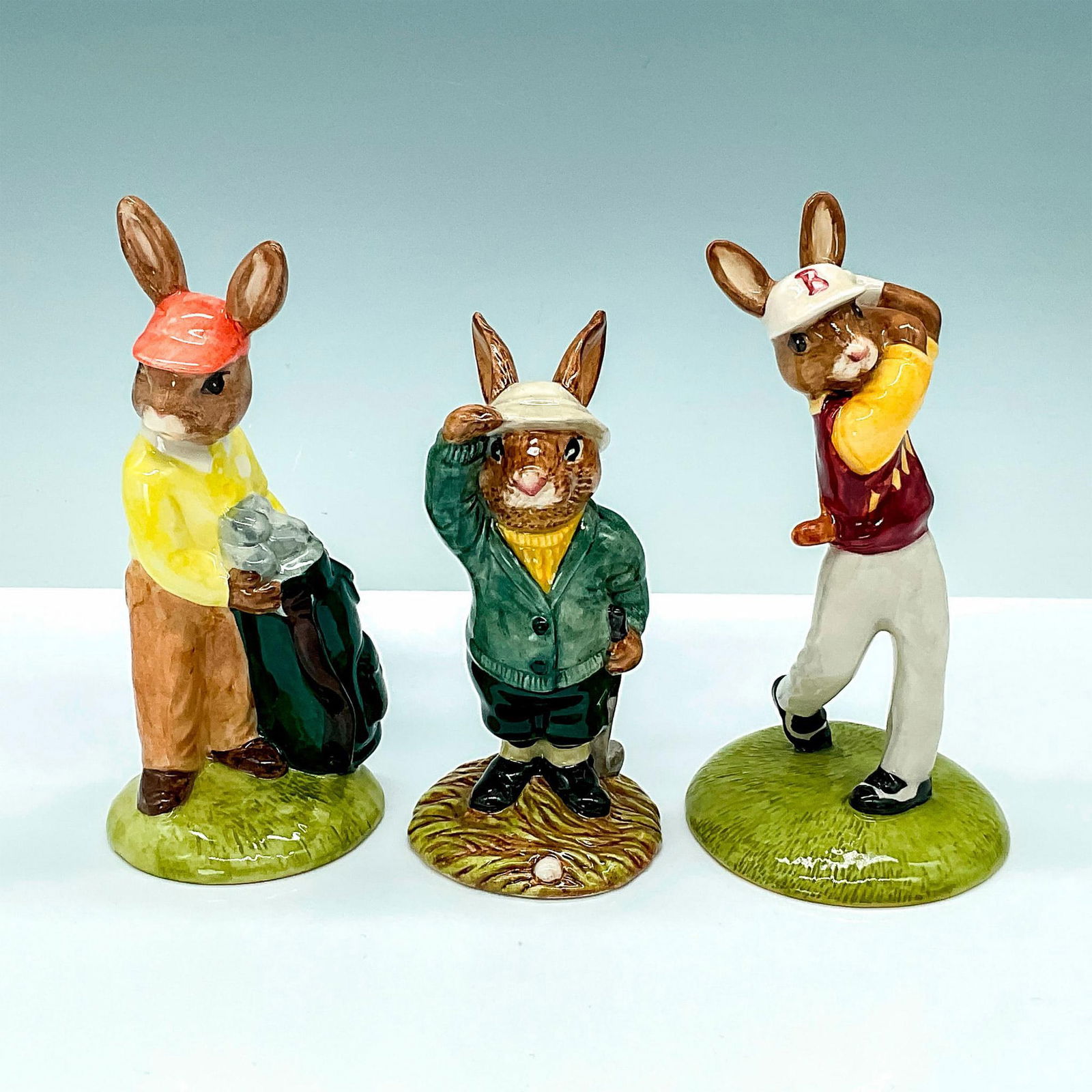 3pc Royal Doulton Bunnykins, Golfing Figurine Grouping (1 of 3)
