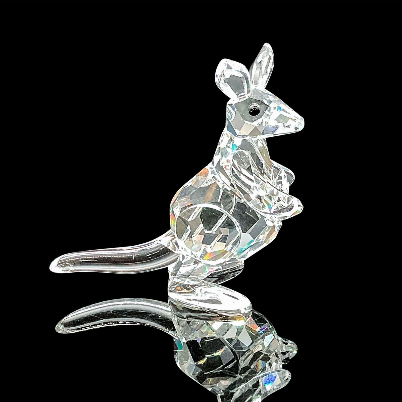 Swarovski Crystal Figurine, Mother Kangaroo with Joey (1 of 3)