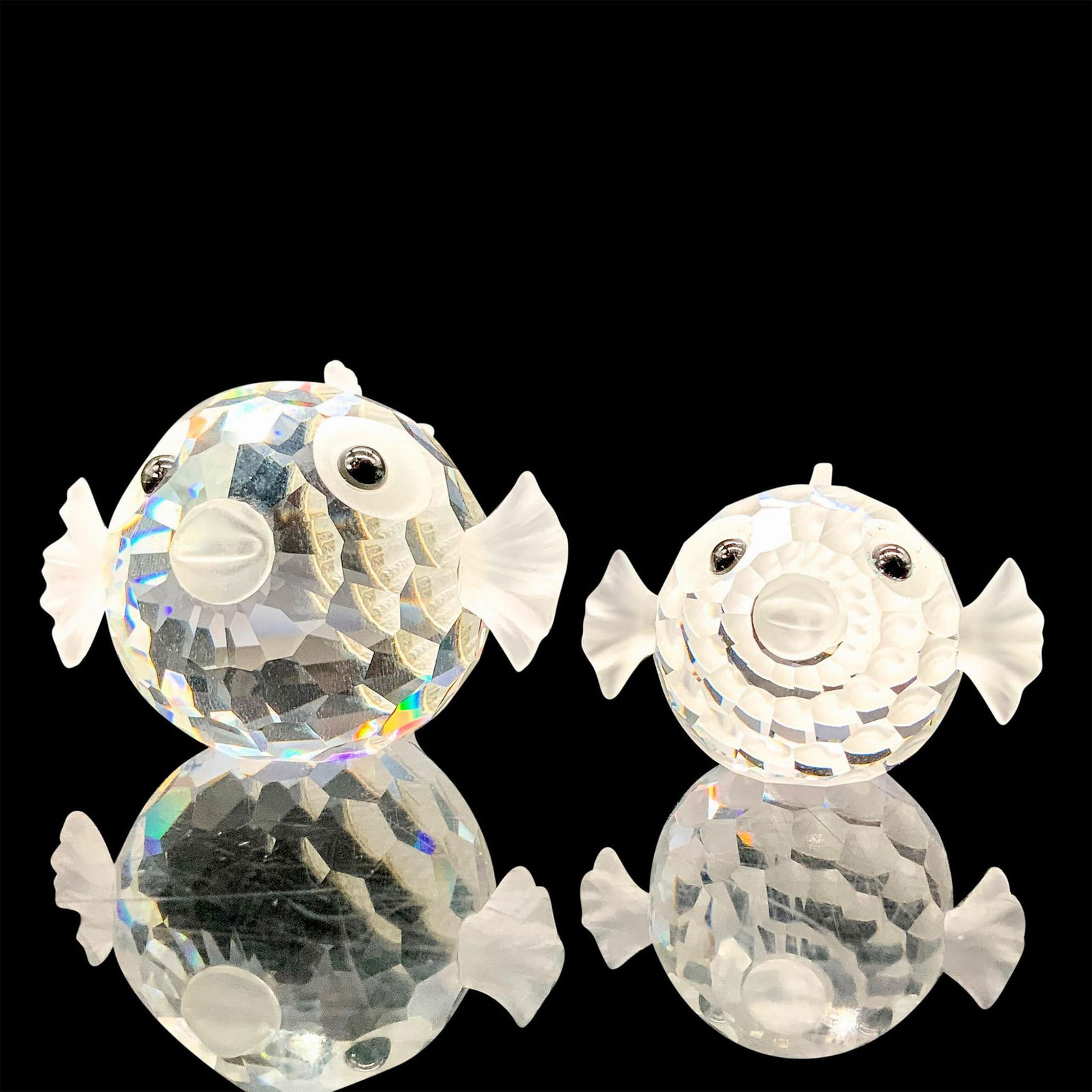 2pc Swarovski Crystal Figurines, Blowfish 010013 and 012724 (1 of 3)