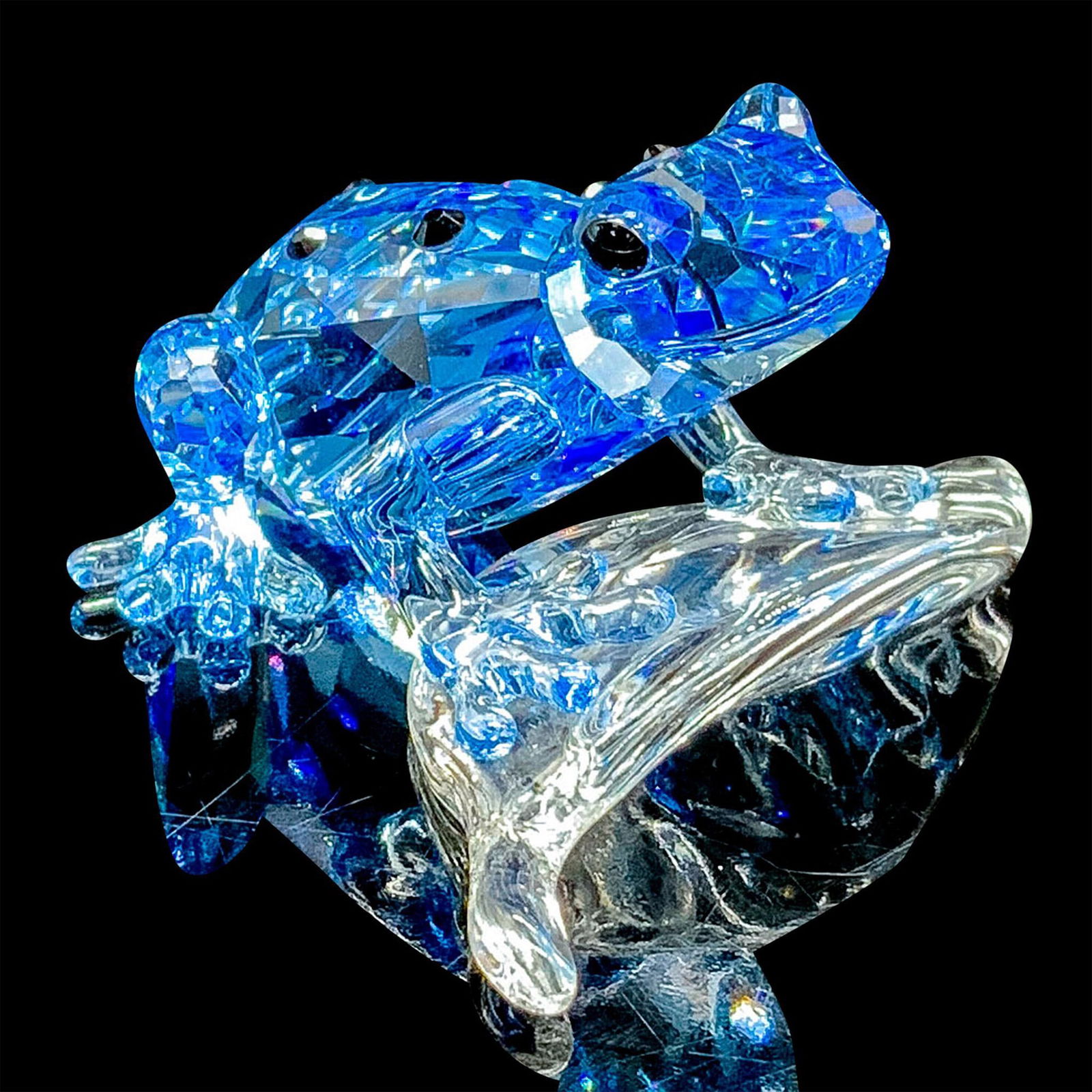 Swarovski Crystal Figurine, Blue Dart Frog (1 of 3)