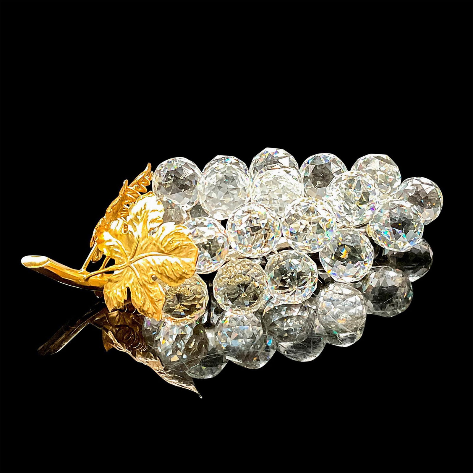Swarovski Crystal Figurine, Grapes Gold European (1 of 3)