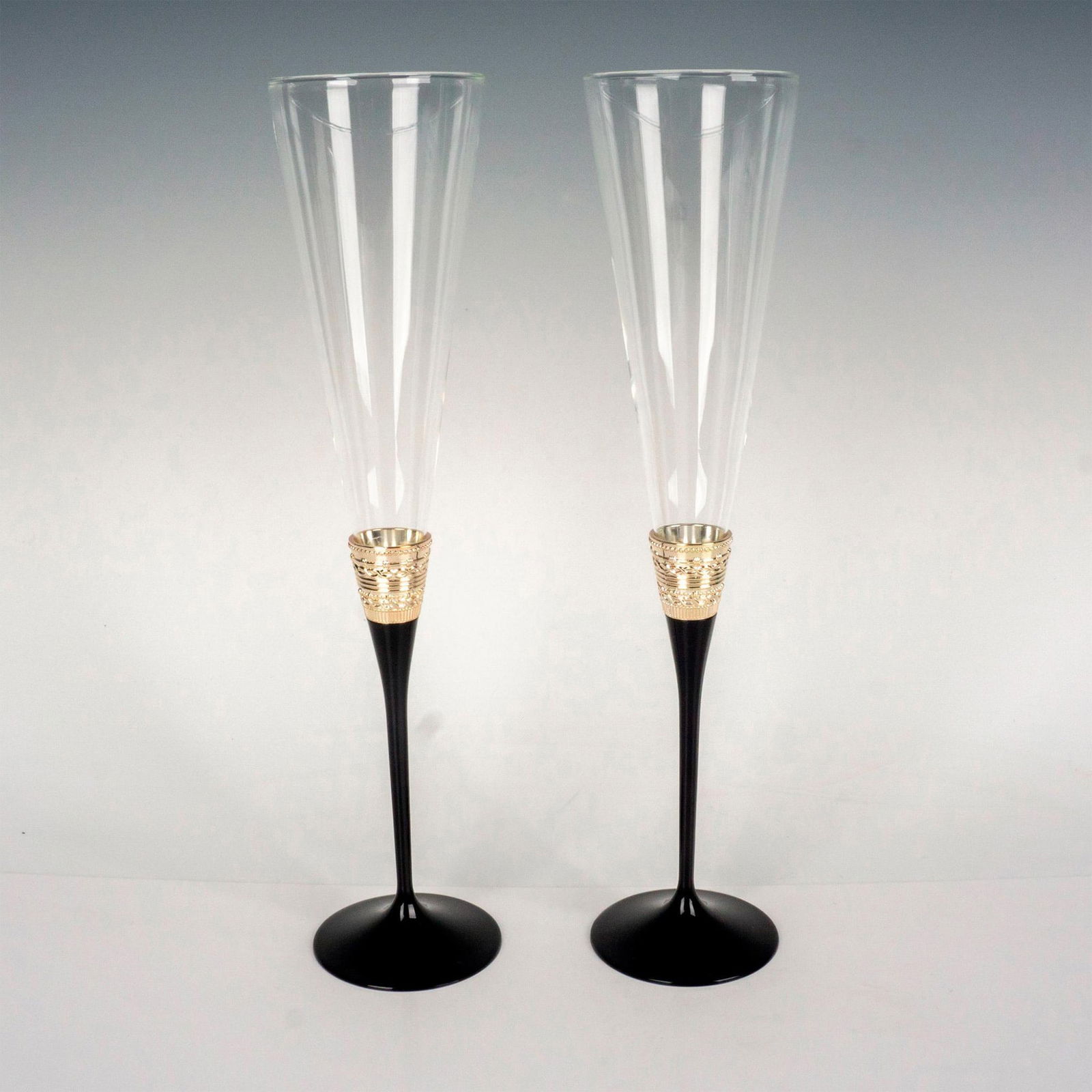 2pc Wedgwood Glass Champagne Flutes, Vera Wang (1 of 3)