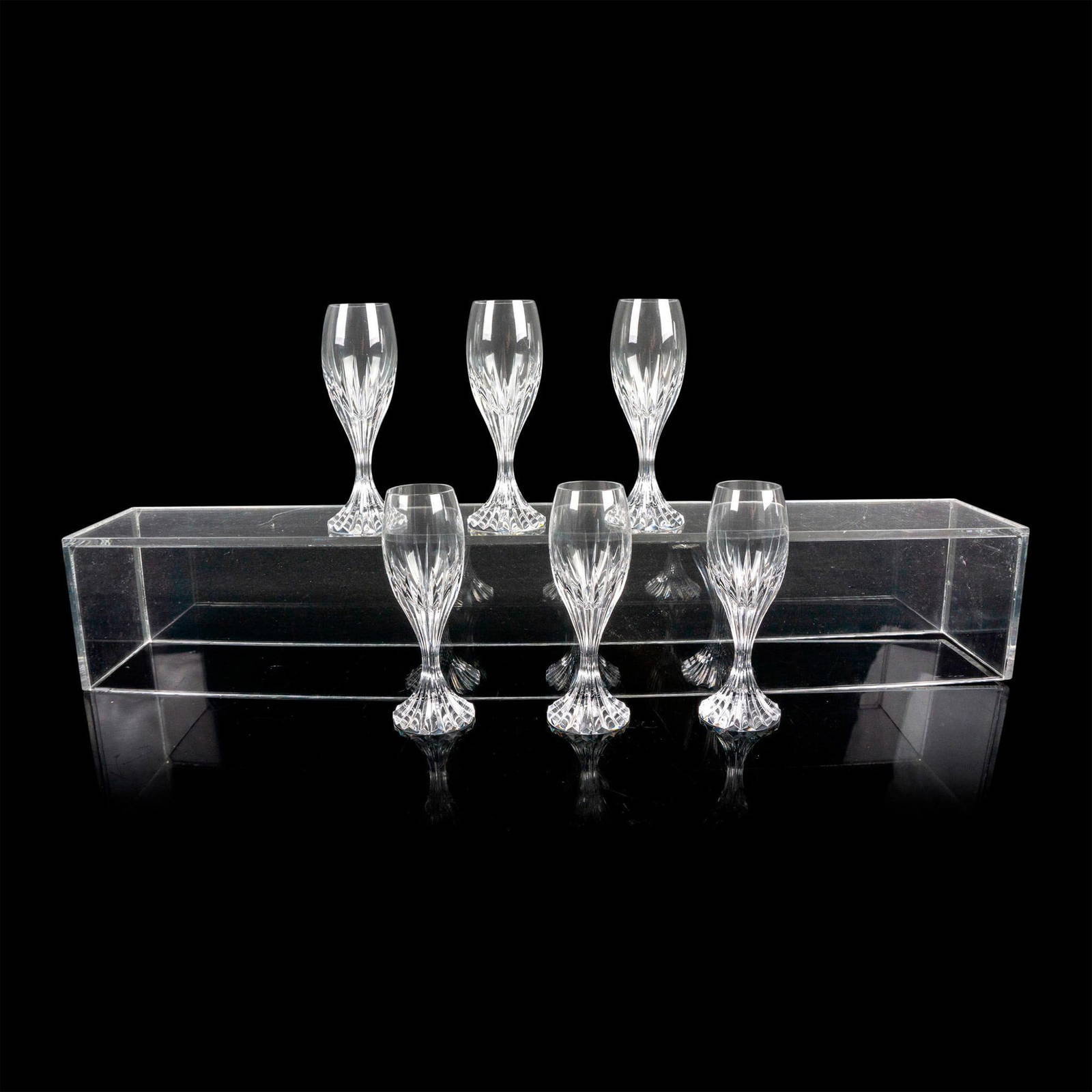 6pc Baccarat Crystal Cordial Glasses, Massena Auction