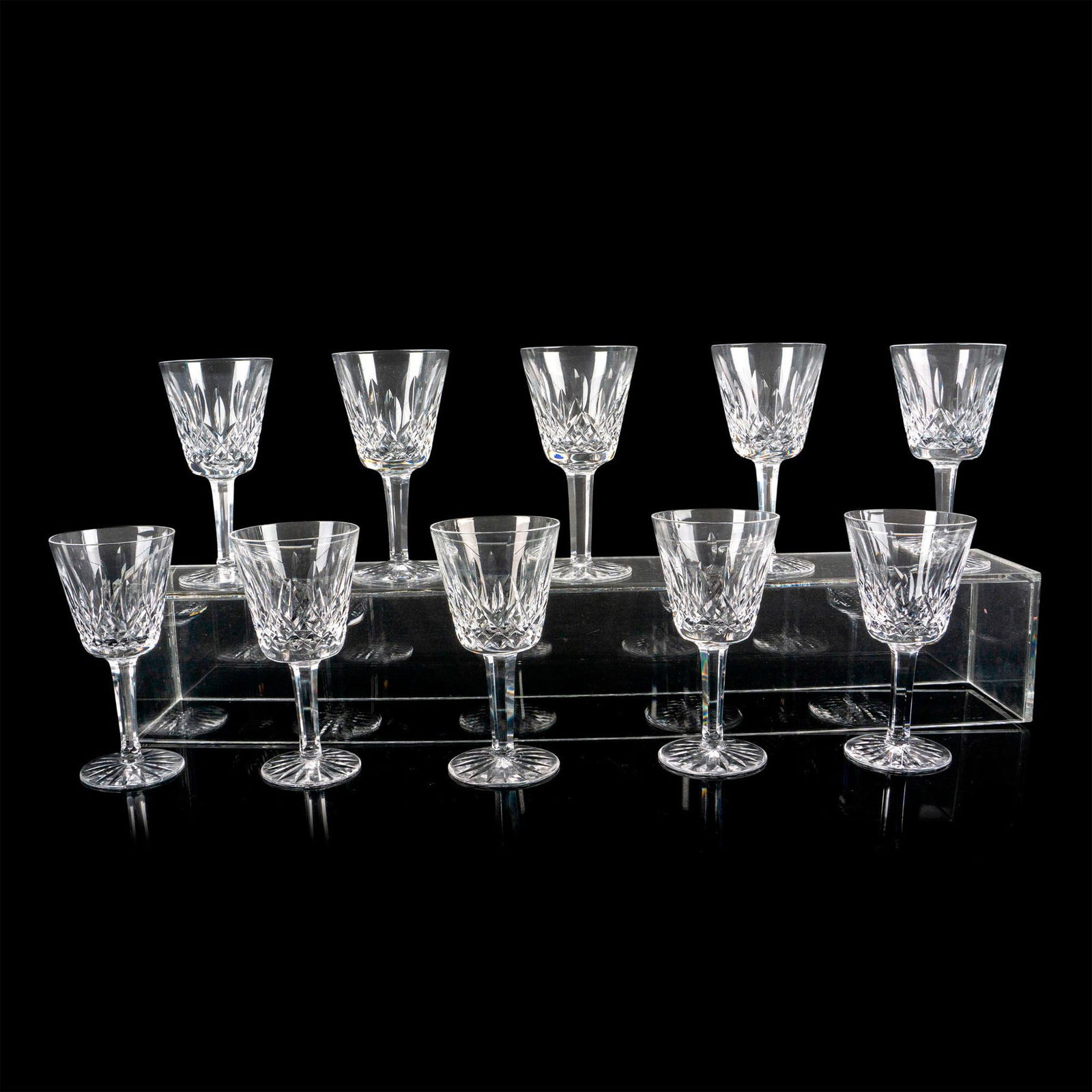 10pc Waterford Crystal Claret Glasses, Lismore (1 of 3)