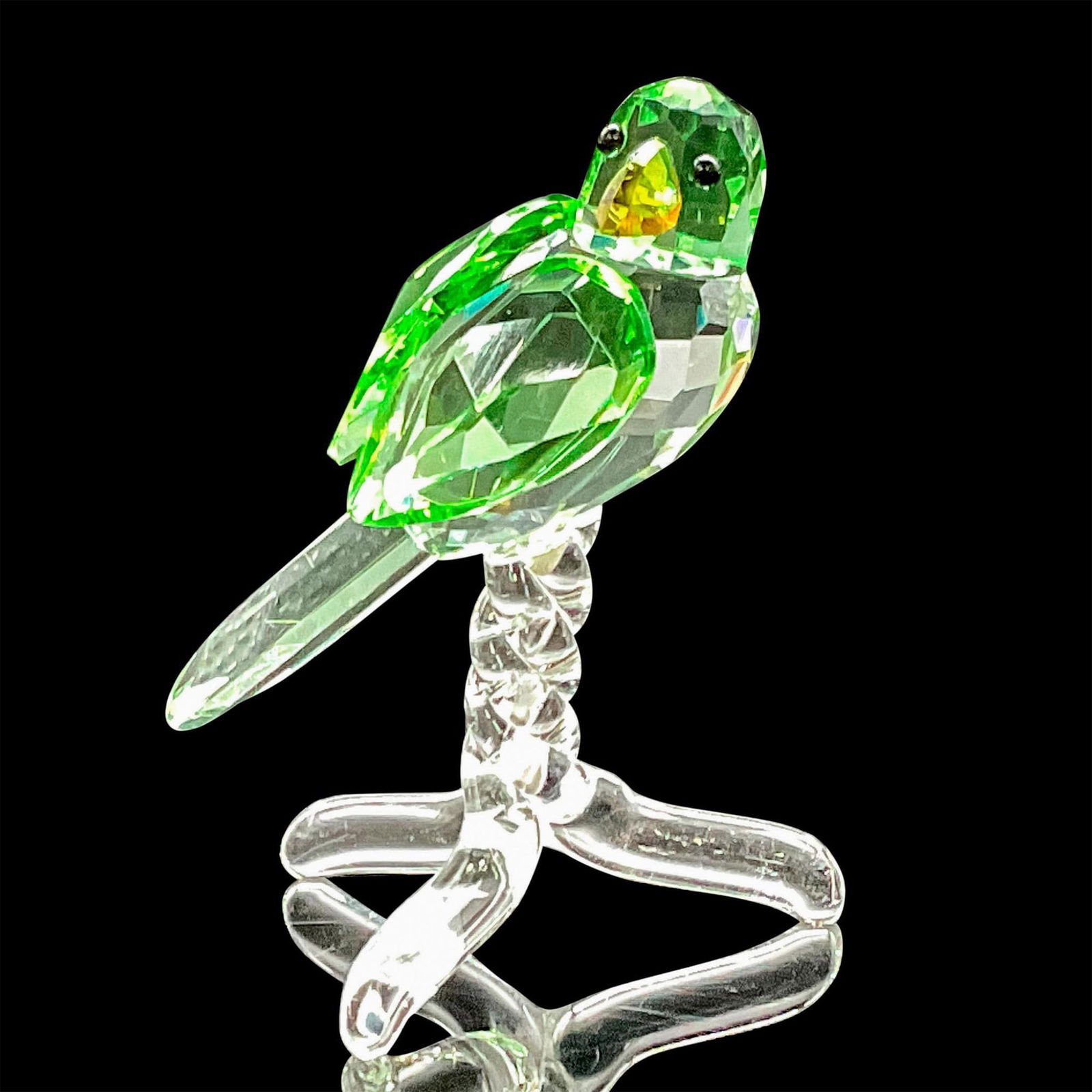 Crystal World Figurine, Green Parakeet 1120 (1 of 3)