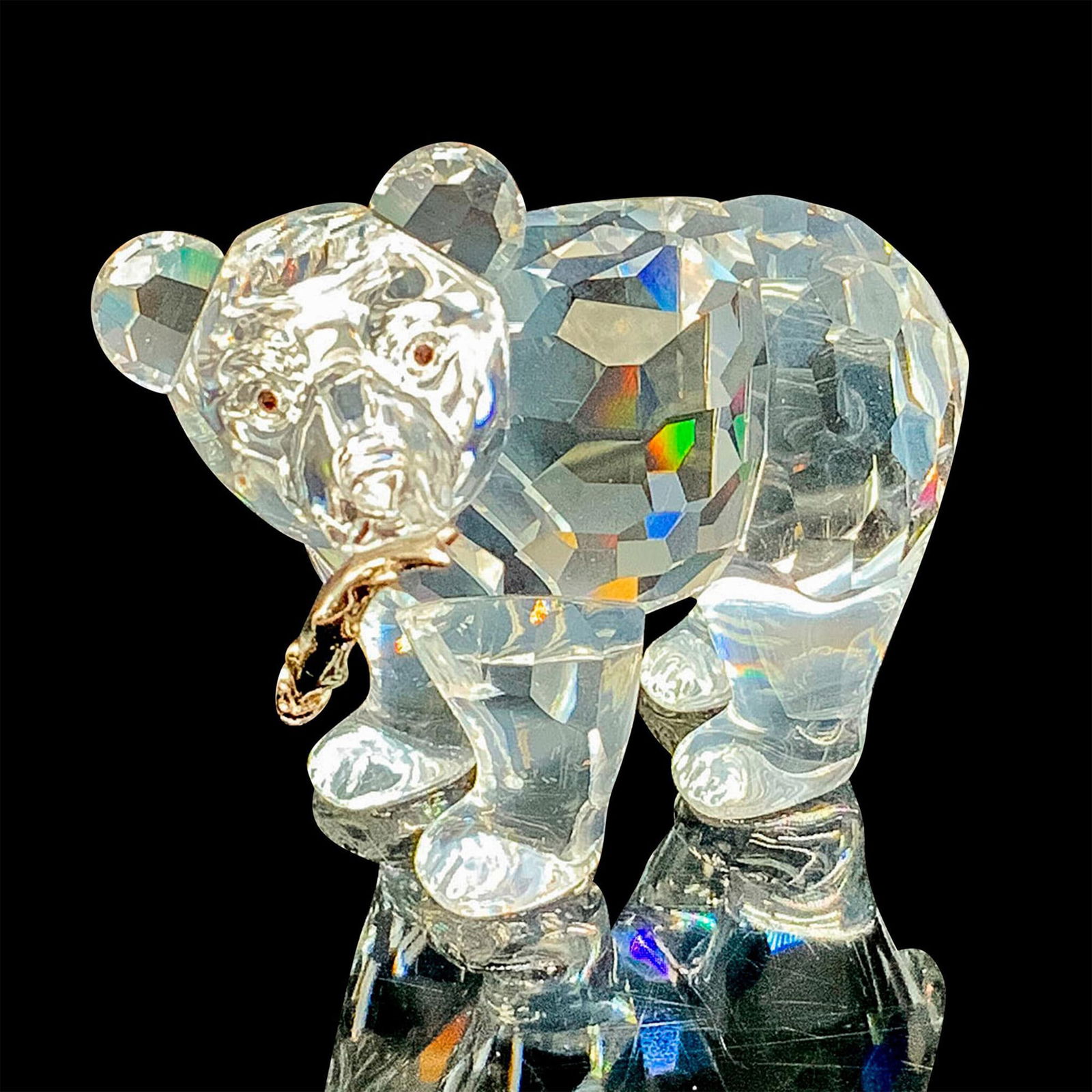Swarovski Silver Crystal Figurine, Grizzly Bear Cub 261925 (1 of 3)