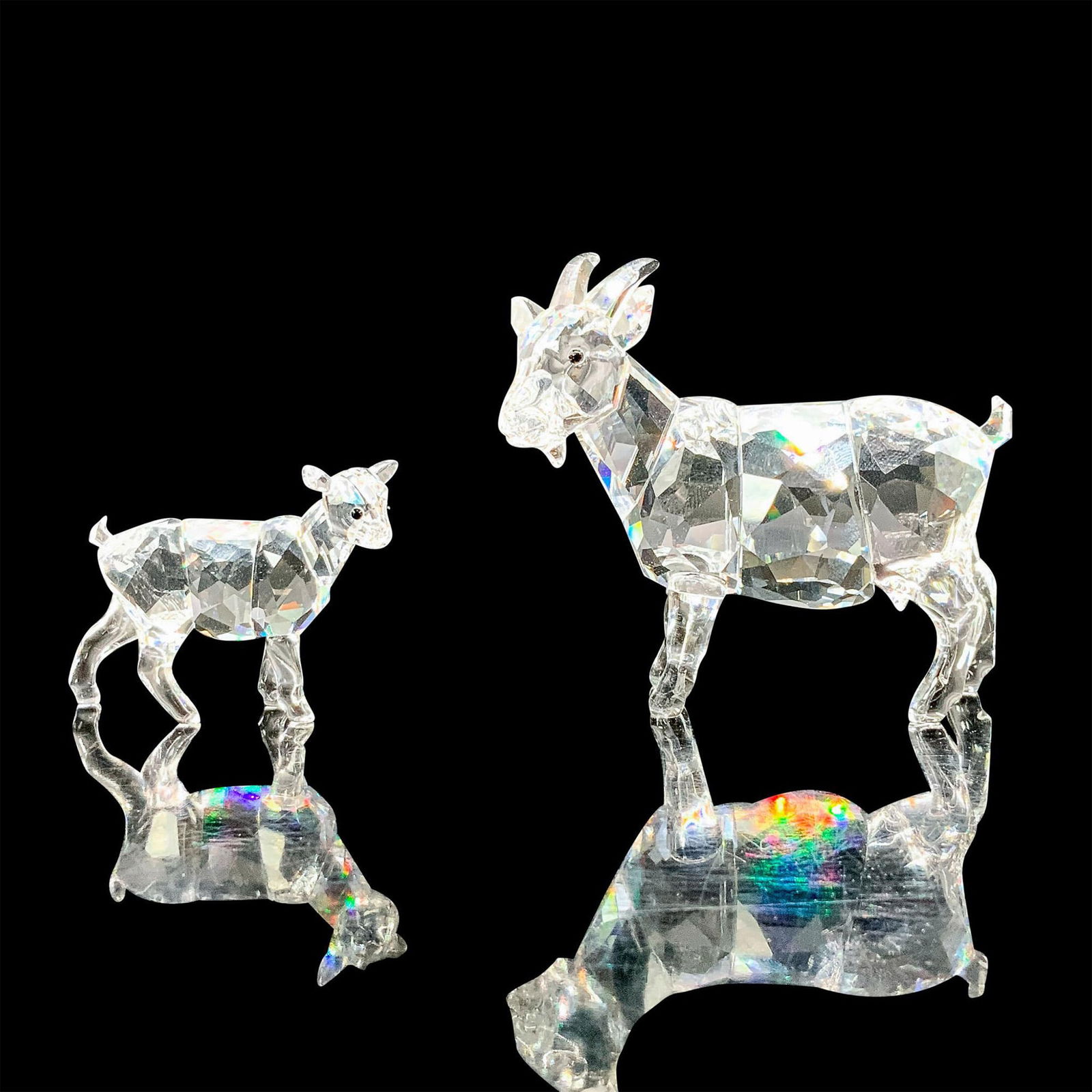 2pc Swarovski Crystal Figurines, Goat 897351 and Kid 894593 (1 of 4)