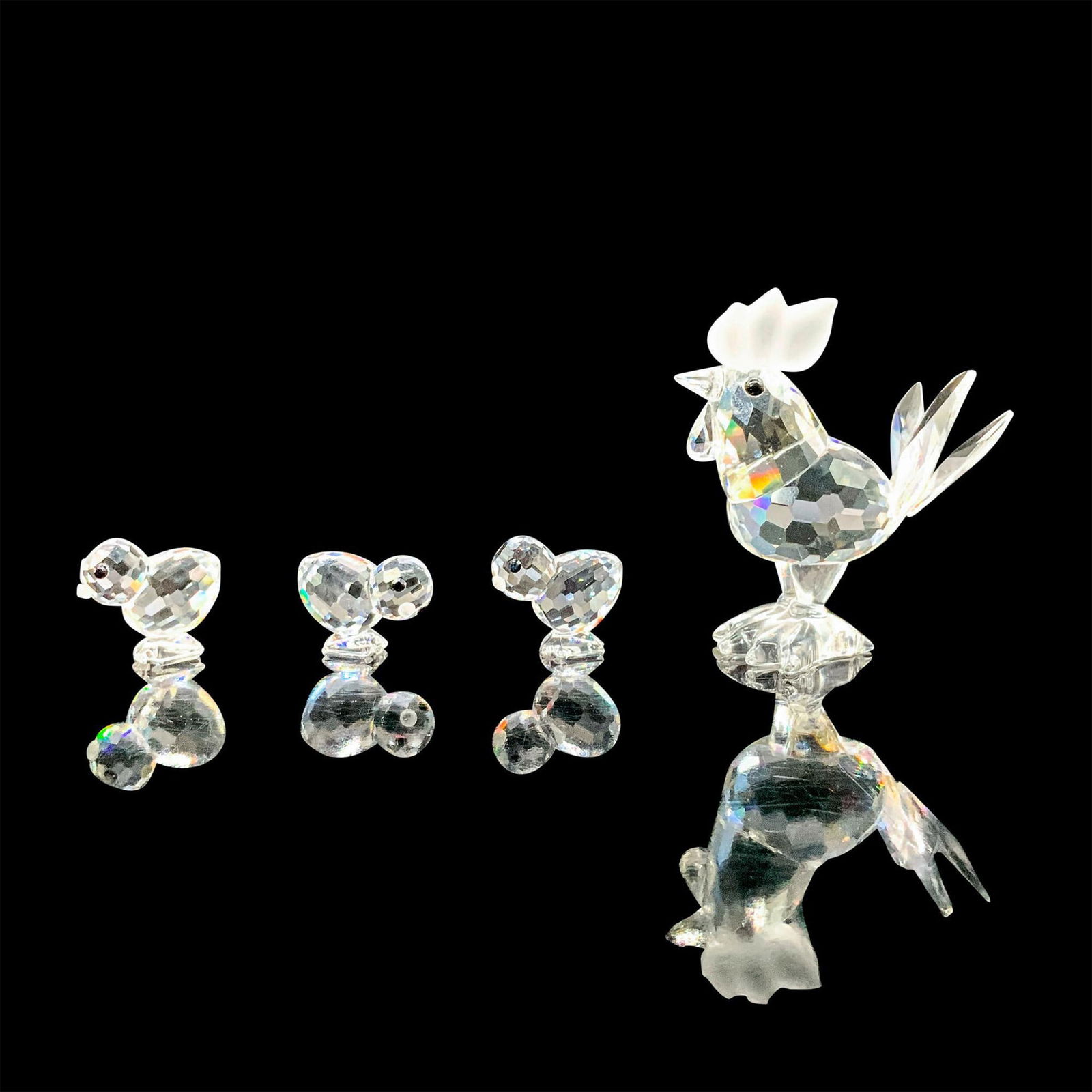 4pc Swarovski Figurines, Rooster 14497 and Chicks 14824 (1 of 4)