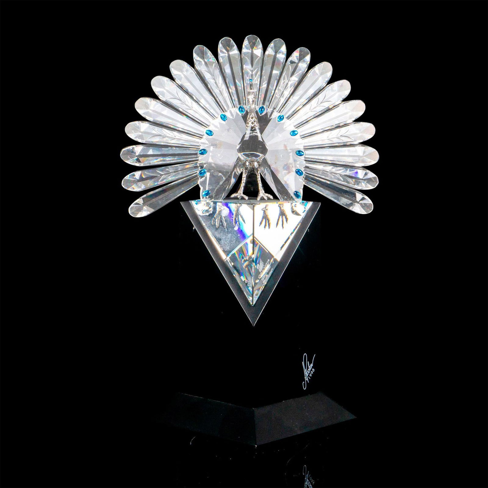 Swarovski Signed Crystal Figurine, Peacock 218213 (1 of 6)