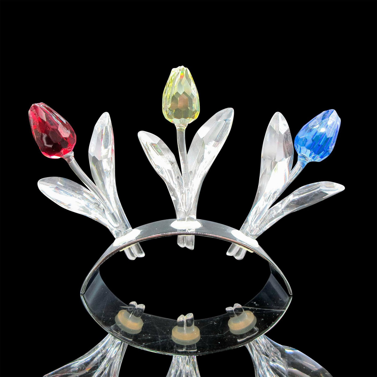 4pc Swarovski Crystal Figurines, Tulips with Stand (1 of 3)