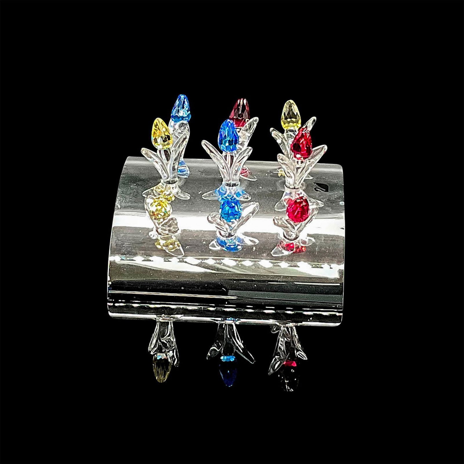 Swarovski Crystal Figurine, Miniature Crystal Tulips (1 of 4)
