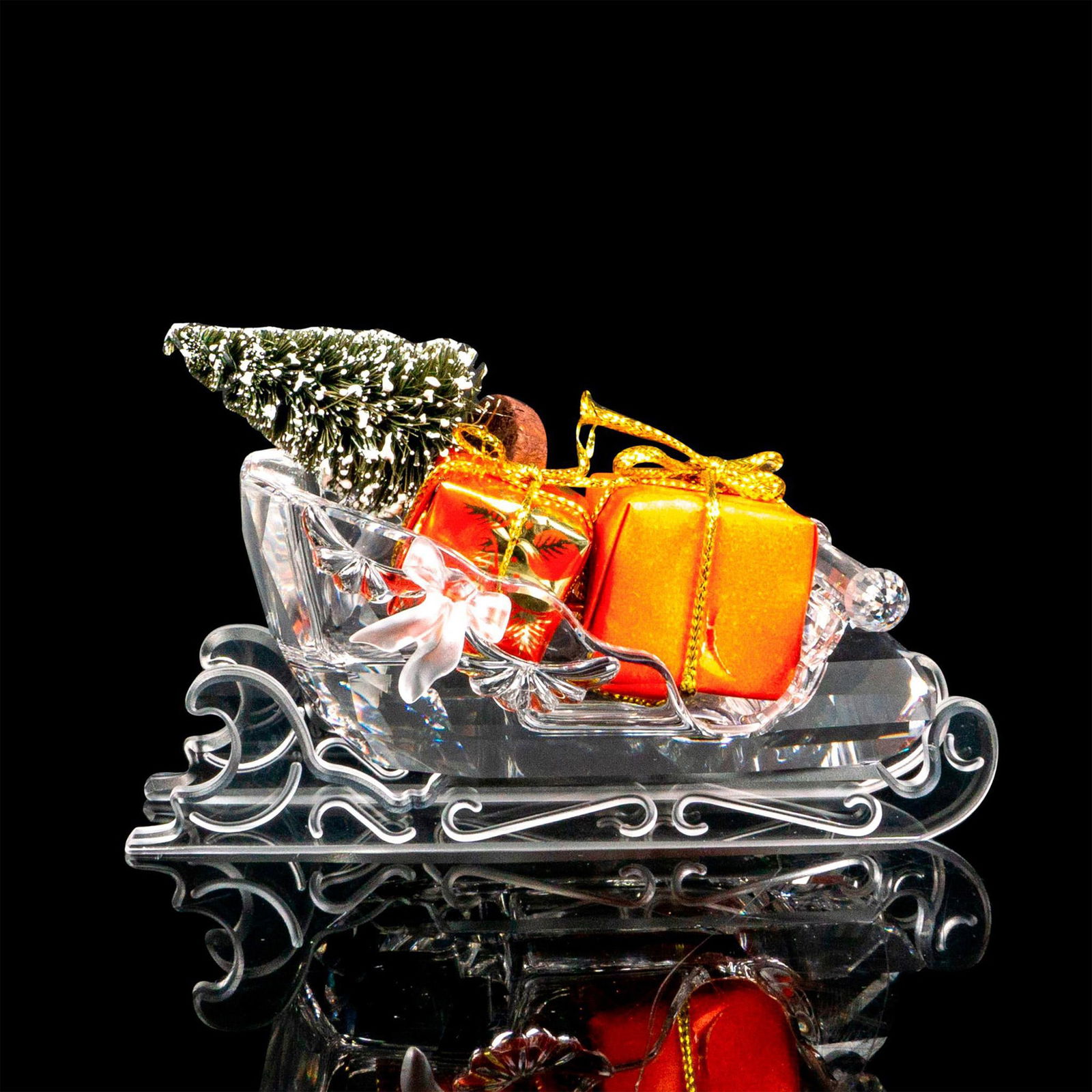 Swarovski Silver Crystal Figurine, Sleigh with Gifts (1 of 4)