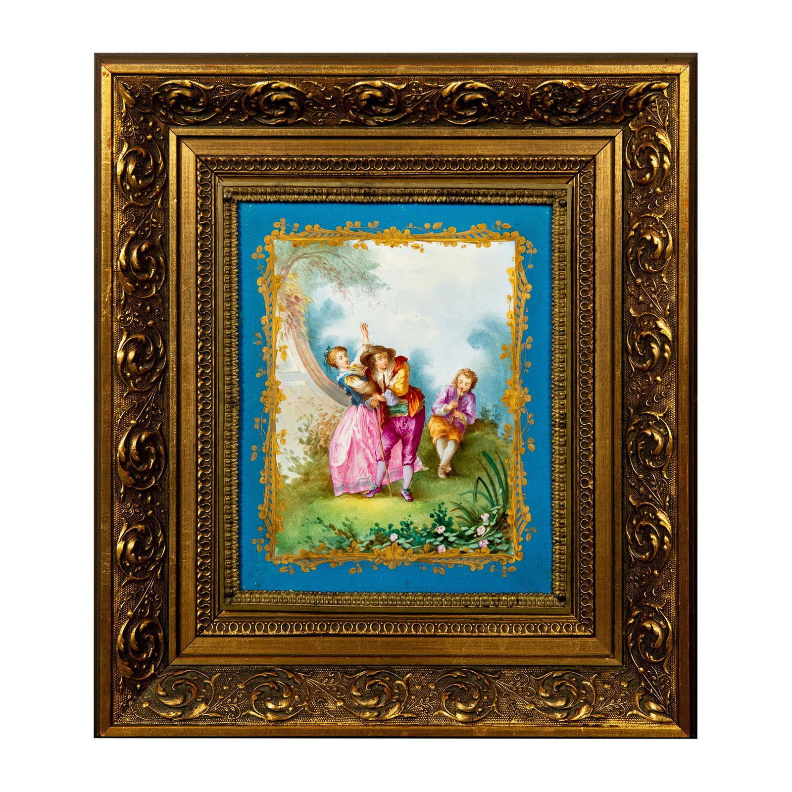 Limoges French Porcelain Plaque Hand Painted Victorian Scene (1 of 5)