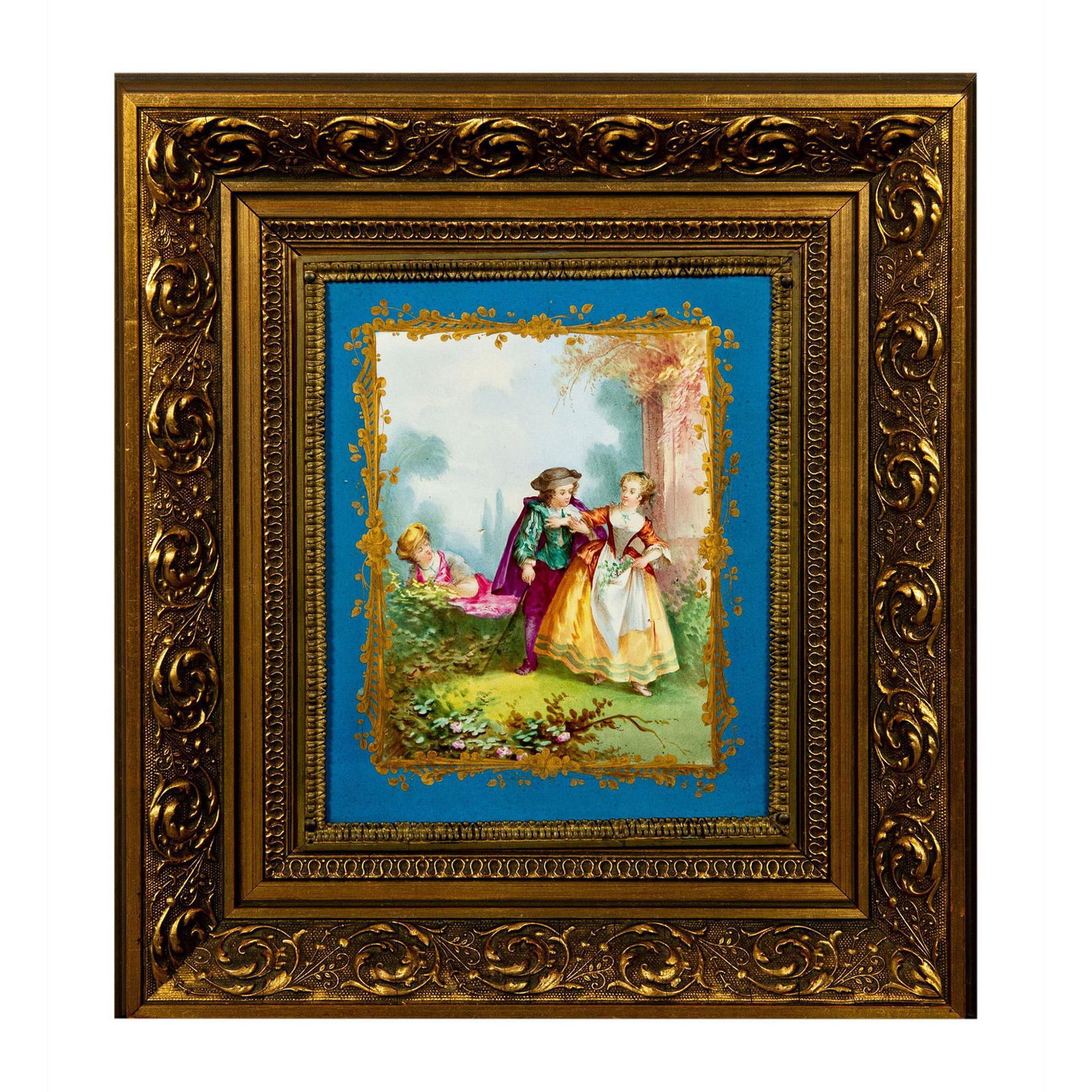 Limoges French Porcelain Plaque Hand Painted Victorian Scene (1 of 5)