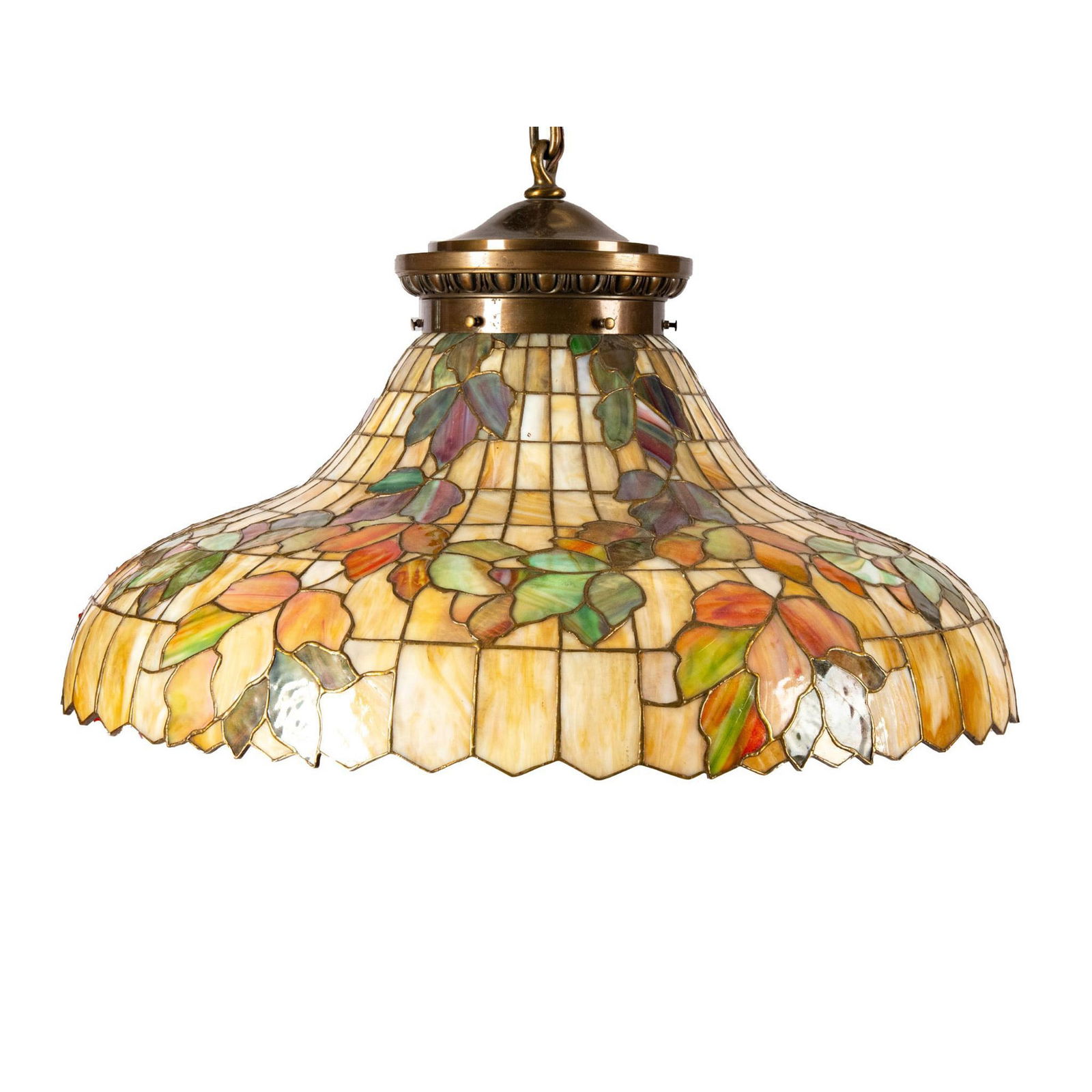 Stunning Stained Glass Tiffany Style Antique Light Chandelier (1 of 8)