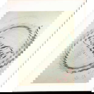 Andy Warhol, Black & White Book Plate, Coca Cola, Signed: Hand signed single leaf book plate of a Coca Cola bottle cap from an original 1962 drawing by Pop artist Andy Warhol. On recto, a small drawing of a Campbell soup can. Signature on lower right of Coca