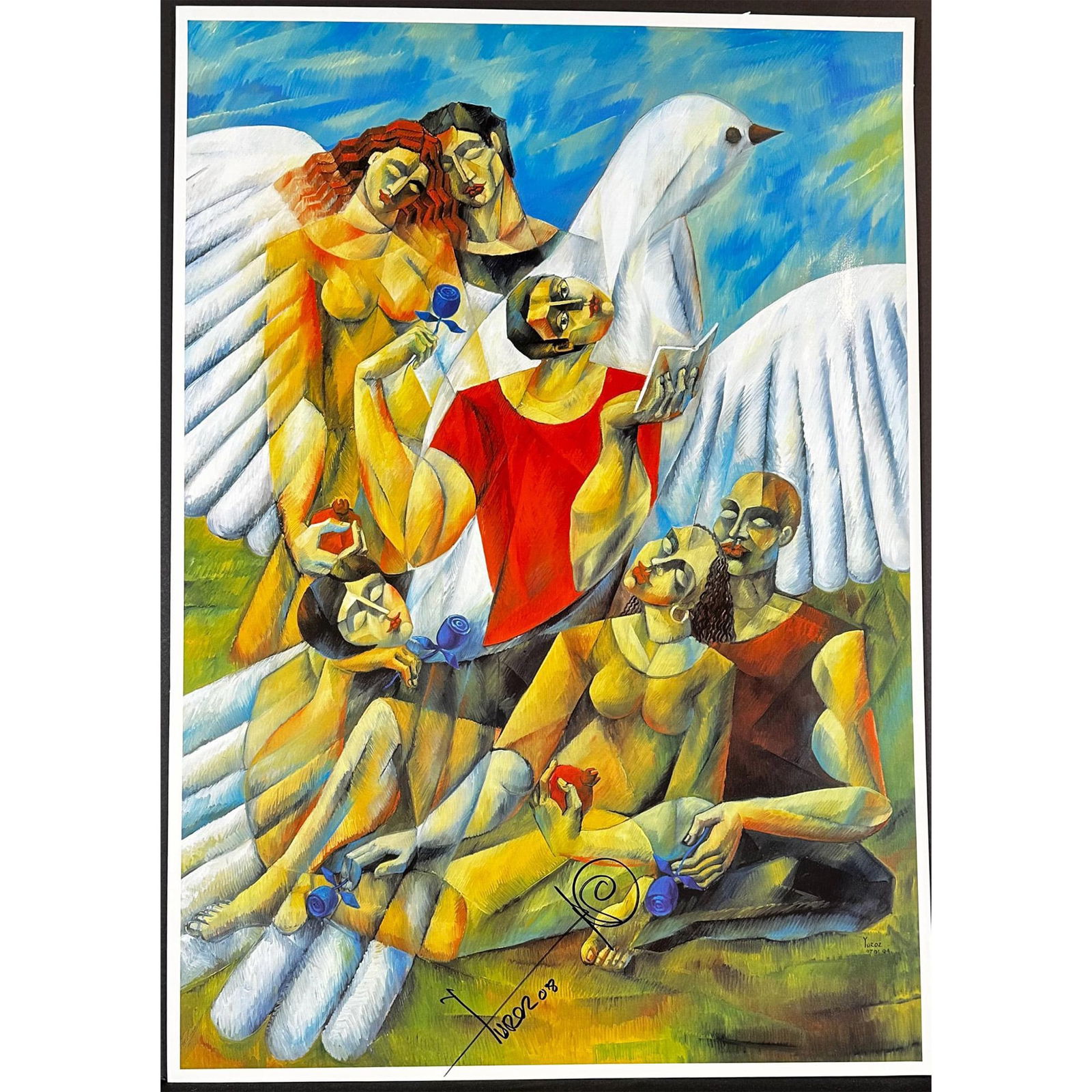 Yuroz (1956-) Offset Lithograph, United Nations Decade for Human Rights Education Poster, signed (1 of 4)