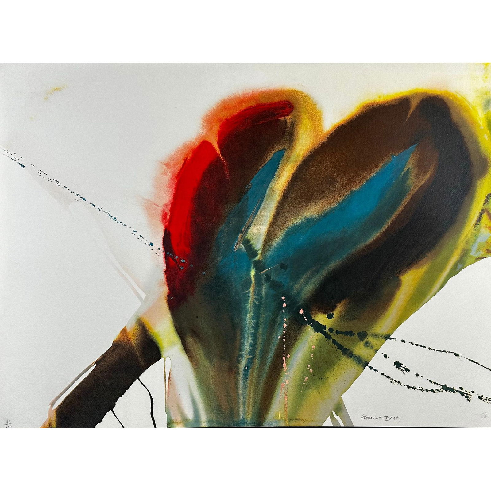 Lamar Briggs (1935-2015), Lithograph, Brown, Blue & Red Horizontal, signed (1 of 3)