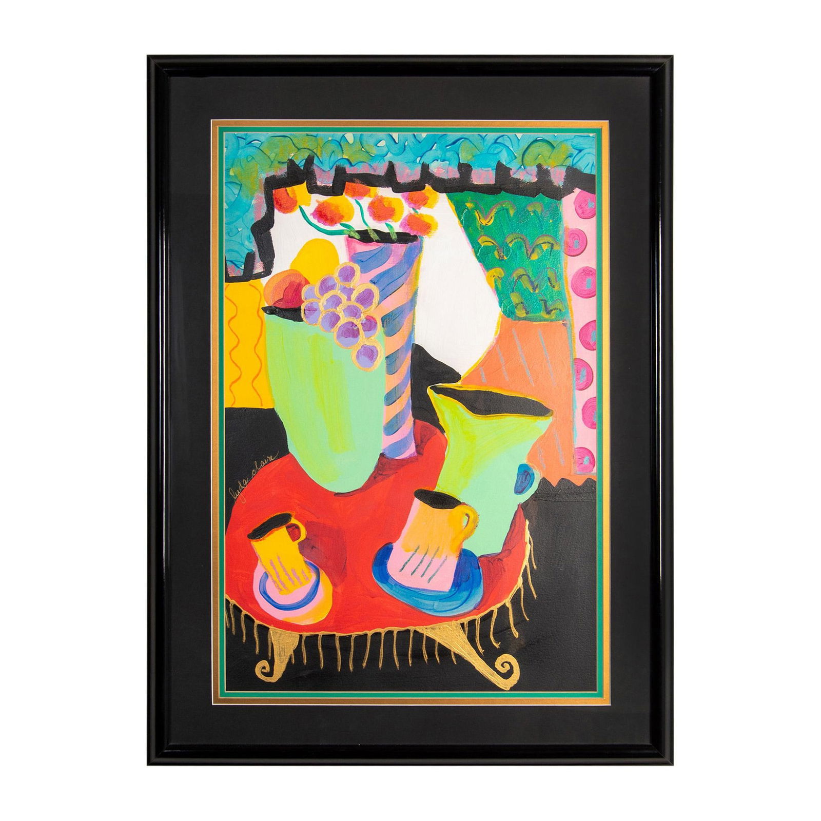 Lyda Claire (American, 20th c.) Mixed Media Abstract Painting, Signed (1 of 6)