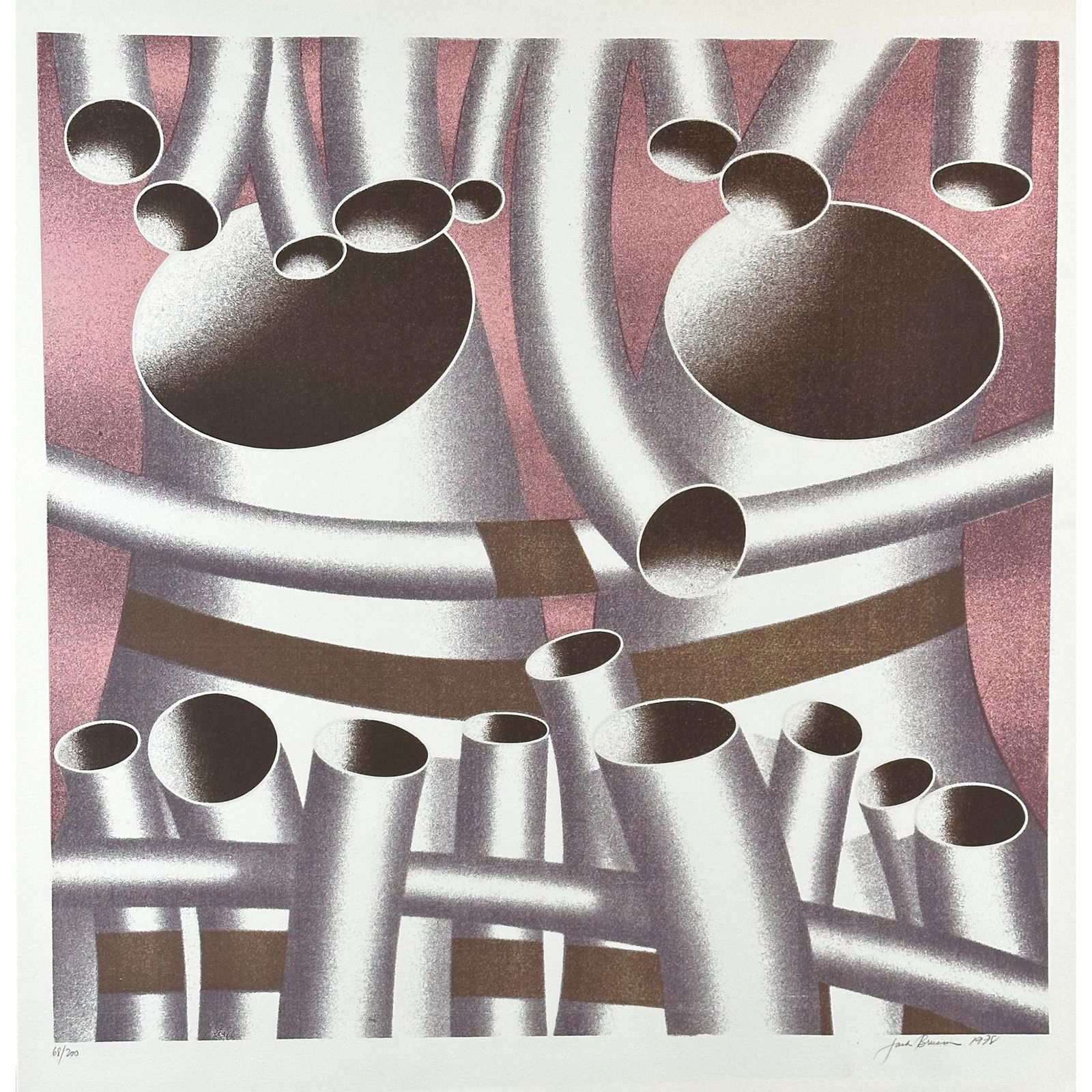 Jack Brusca (1939-1993), Serigraph, Pipes, signed (1 of 4)
