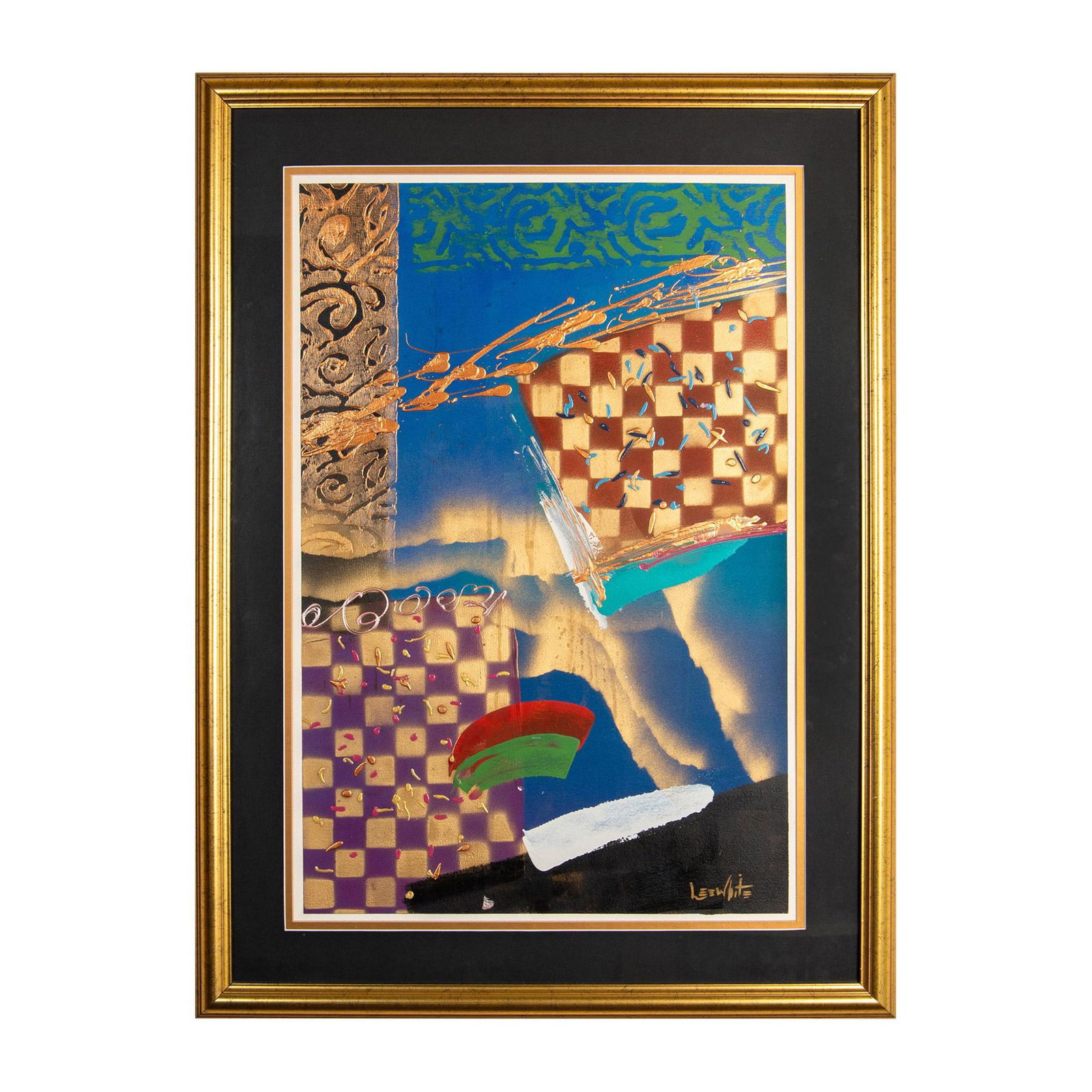 Lee White Mixed Media Abstract Painting, Signed (1 of 5)